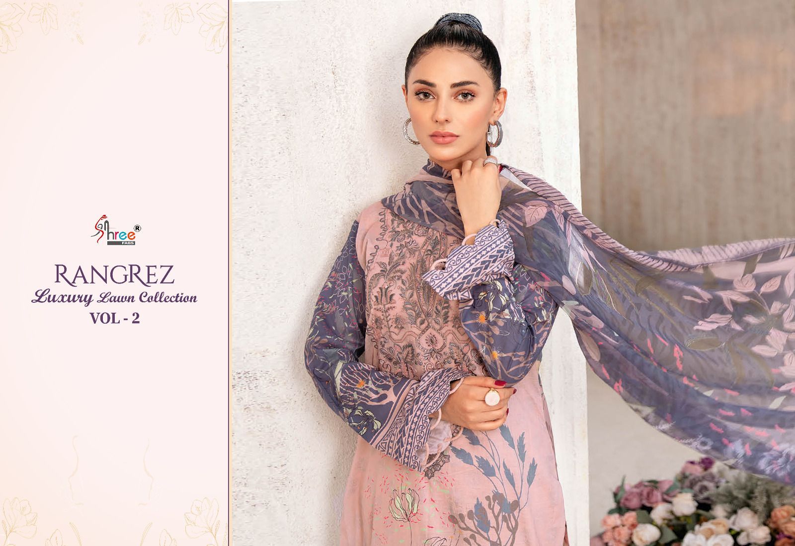 shree fabs rangrez luxcury lawn collection vol 2 lawn cotton graceful look salwar suit catalog with cotton dupatta