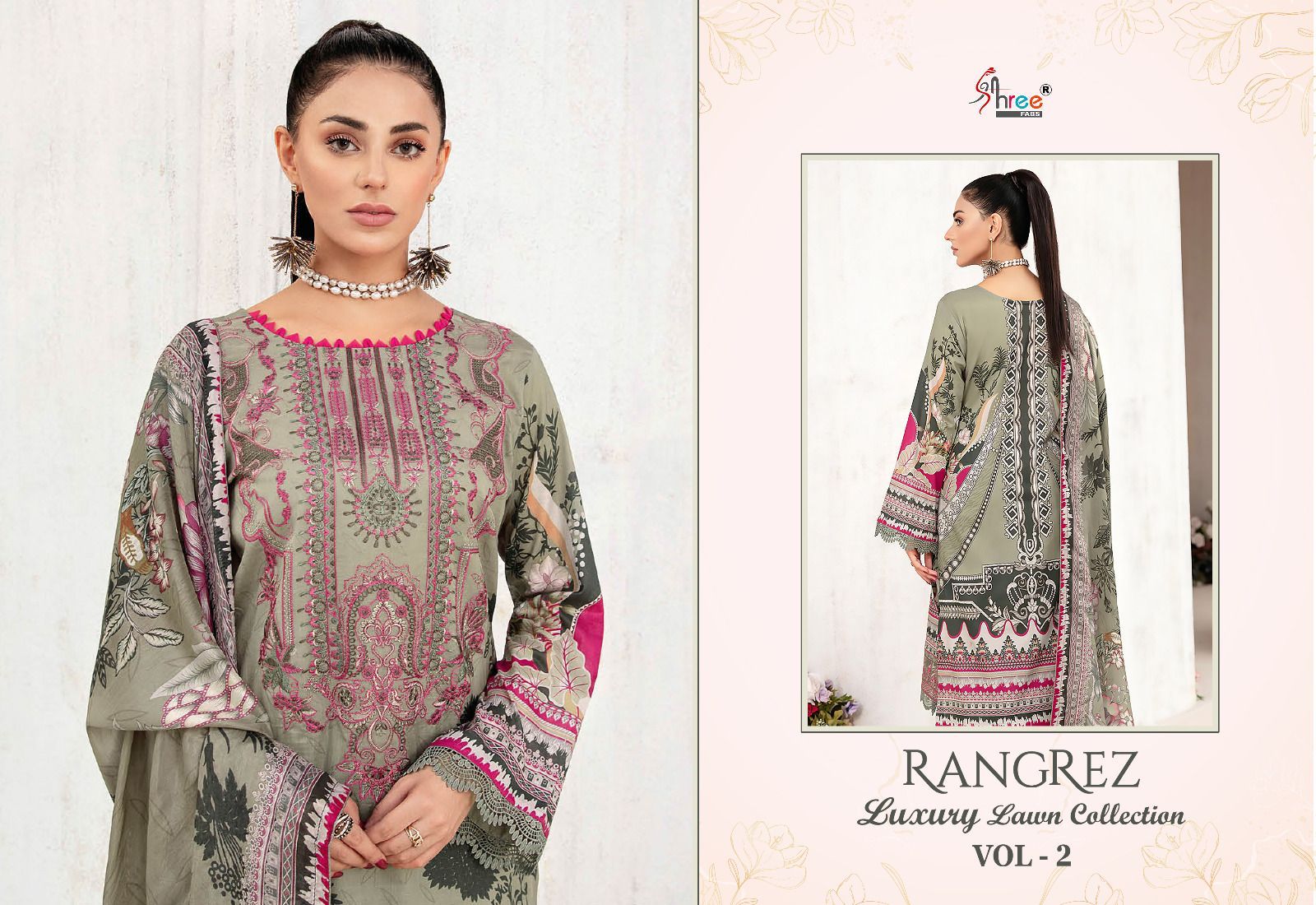 shree fabs rangrez luxcury lawn collection vol 2 lawn cotton graceful look salwar suit catalog with cotton dupatta