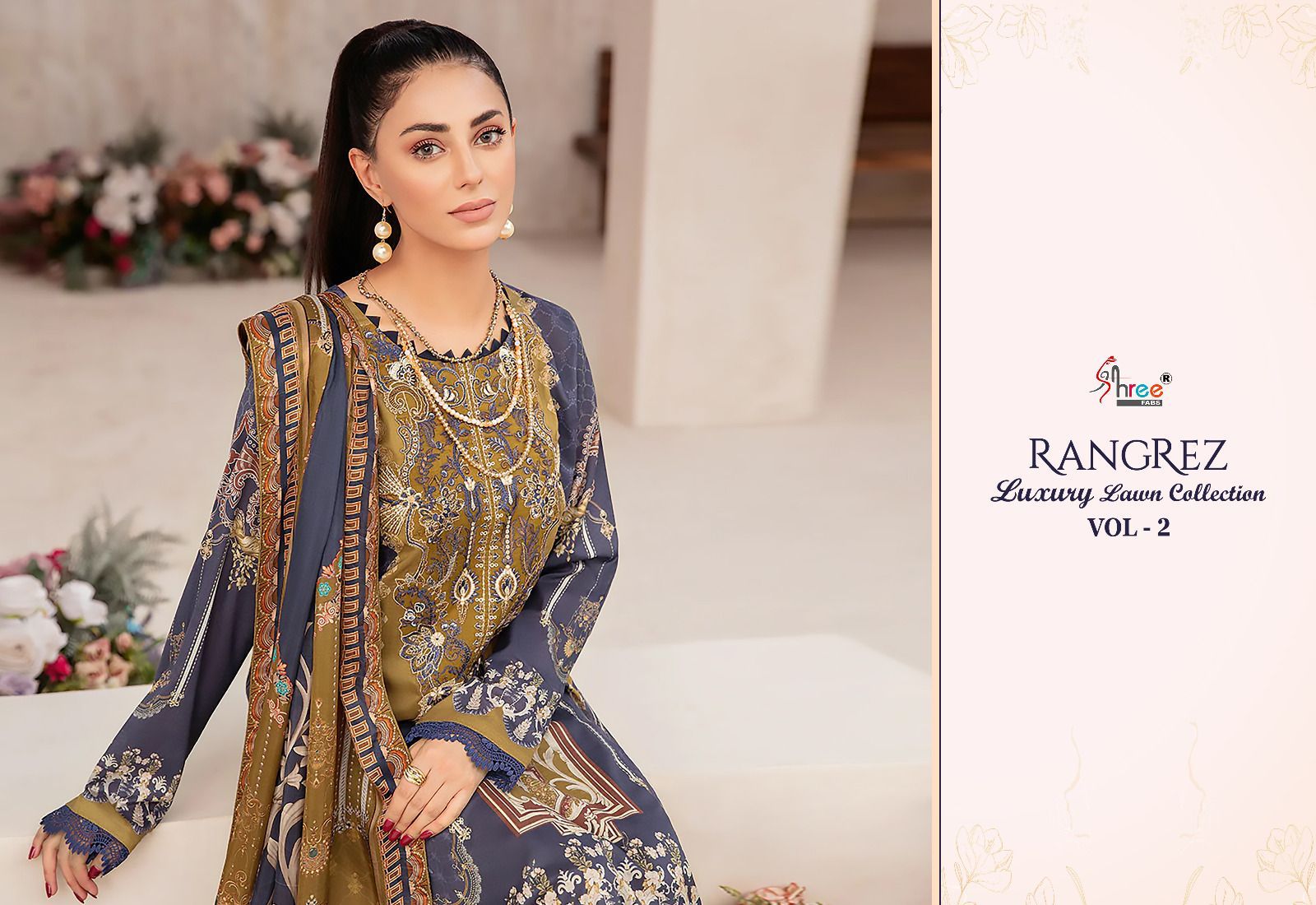 shree fabs rangrez luxcury lawn collection vol 2 lawn cotton graceful look salwar suit catalog with cotton dupatta