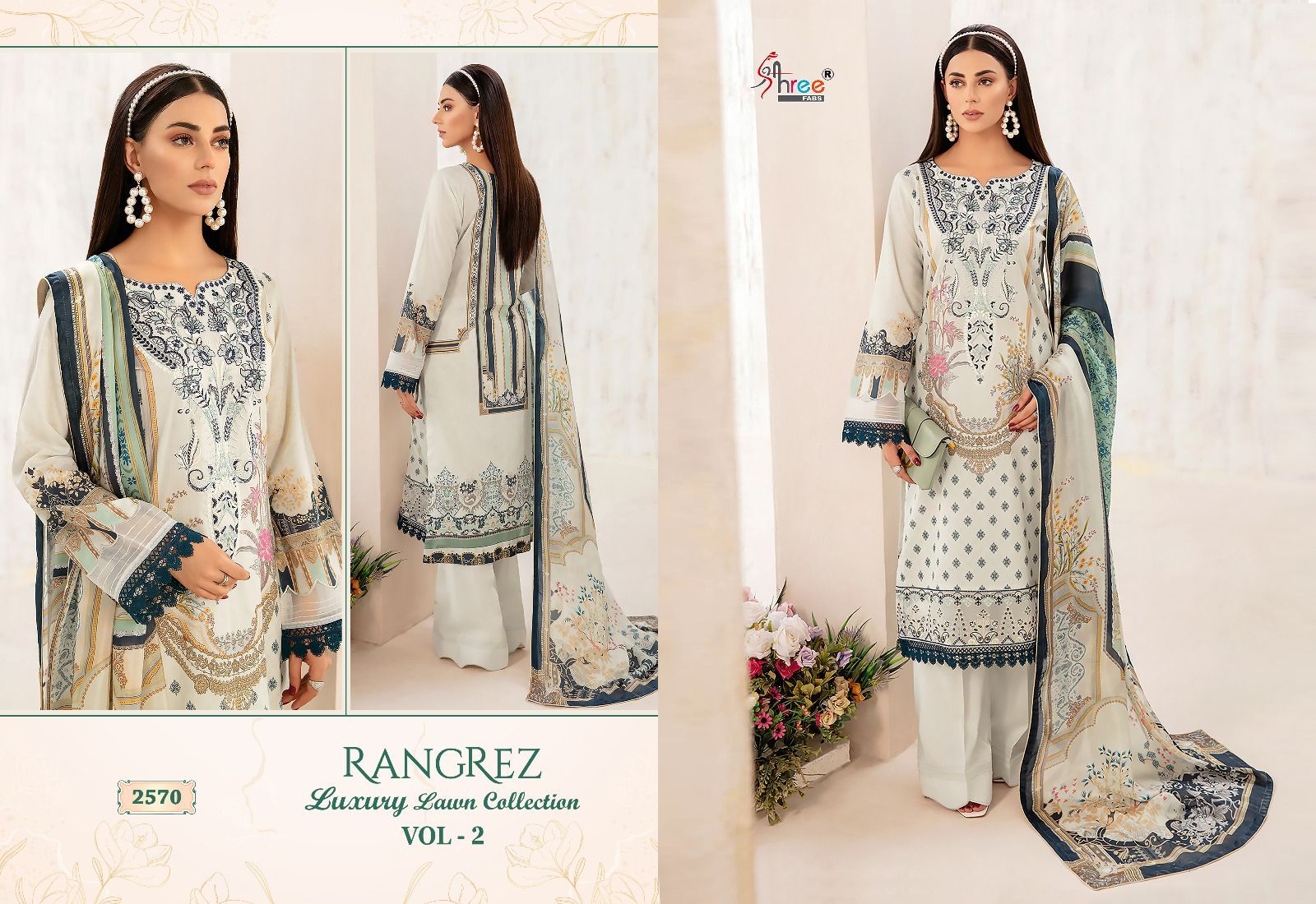 shree fabs rangrez luxcury lawn collection vol 2 lawn cotton graceful look salwar suit catalog with cotton dupatta