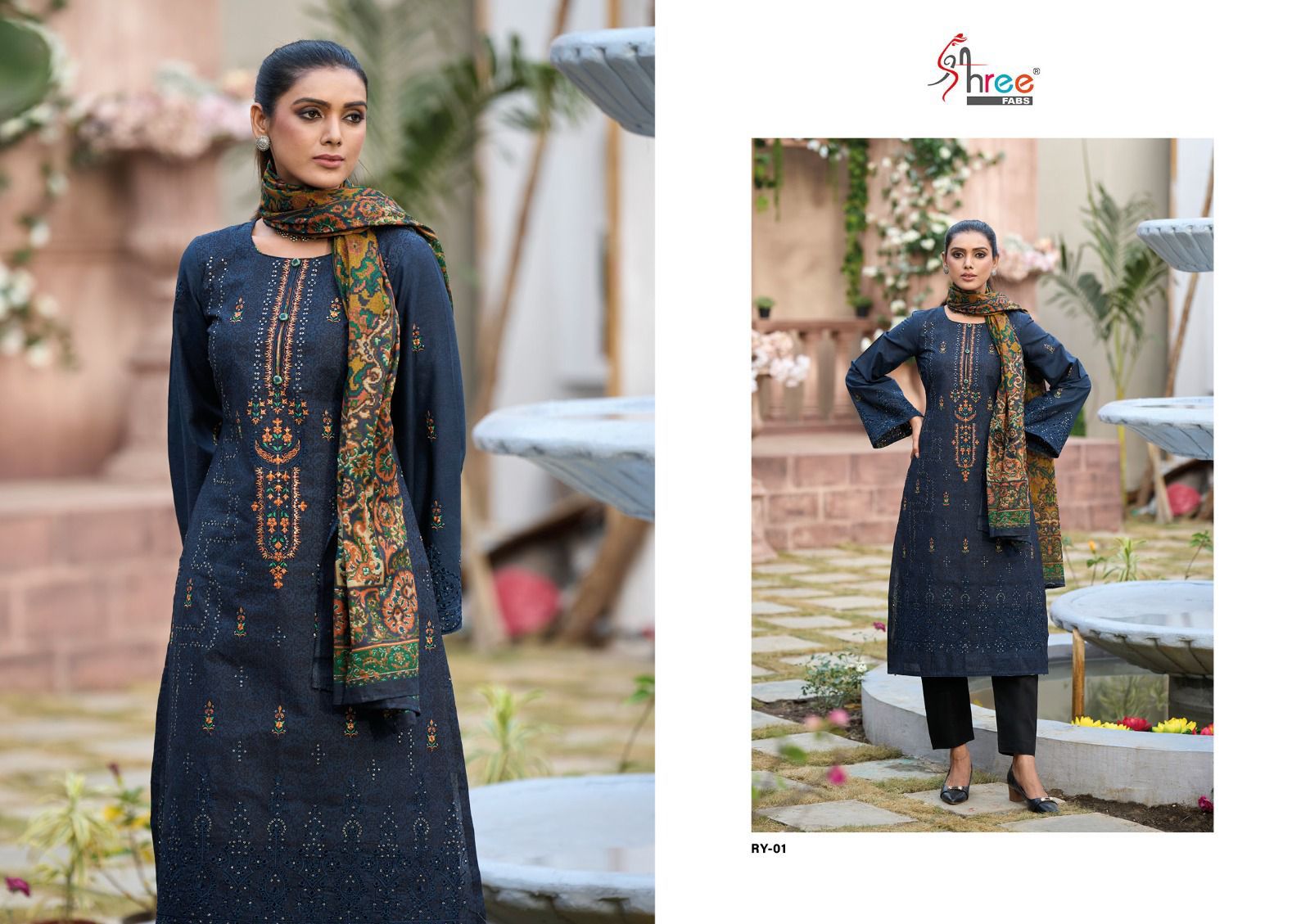 shree fabs riwayat vol 1 cotton gorgeous look salwar suit catalog