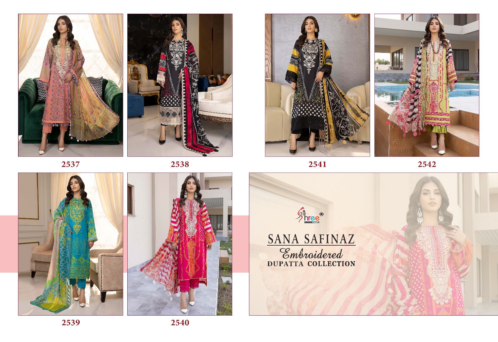 shree fabs sana safinaz embroidered dupatta collection cotton innovative look salwar suit with chiffon dupatta catalog