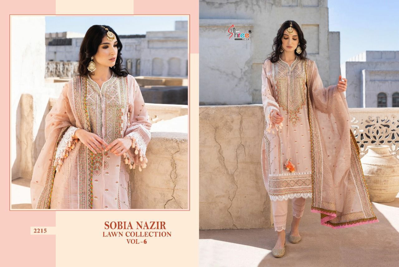 shree fabs sobiya nazir lawn collection vol 6 cotton decent look salwar suit catalog