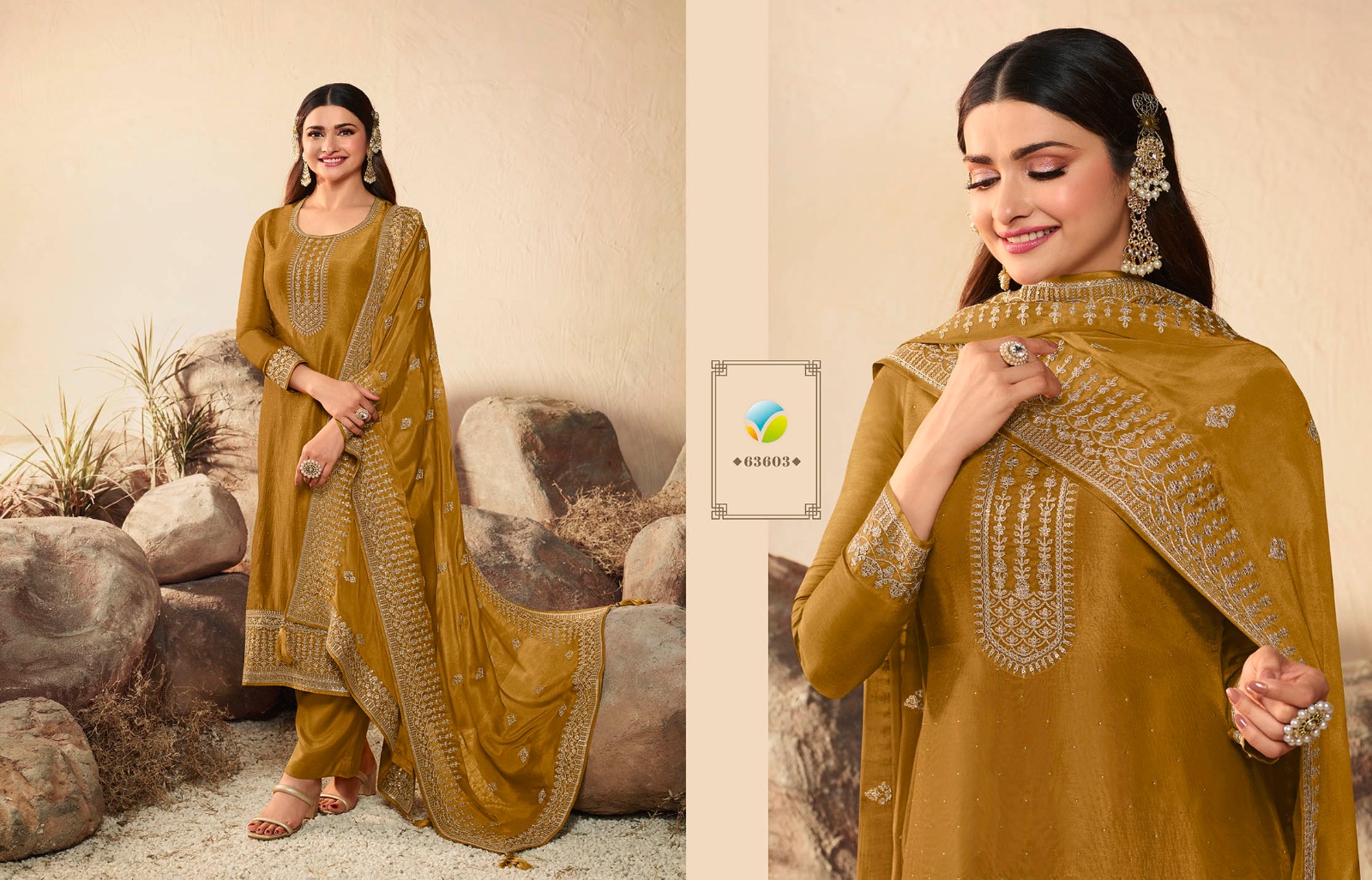 vinay fashion kaseesh geet dola silk chinon gorgeous look gawon catalog