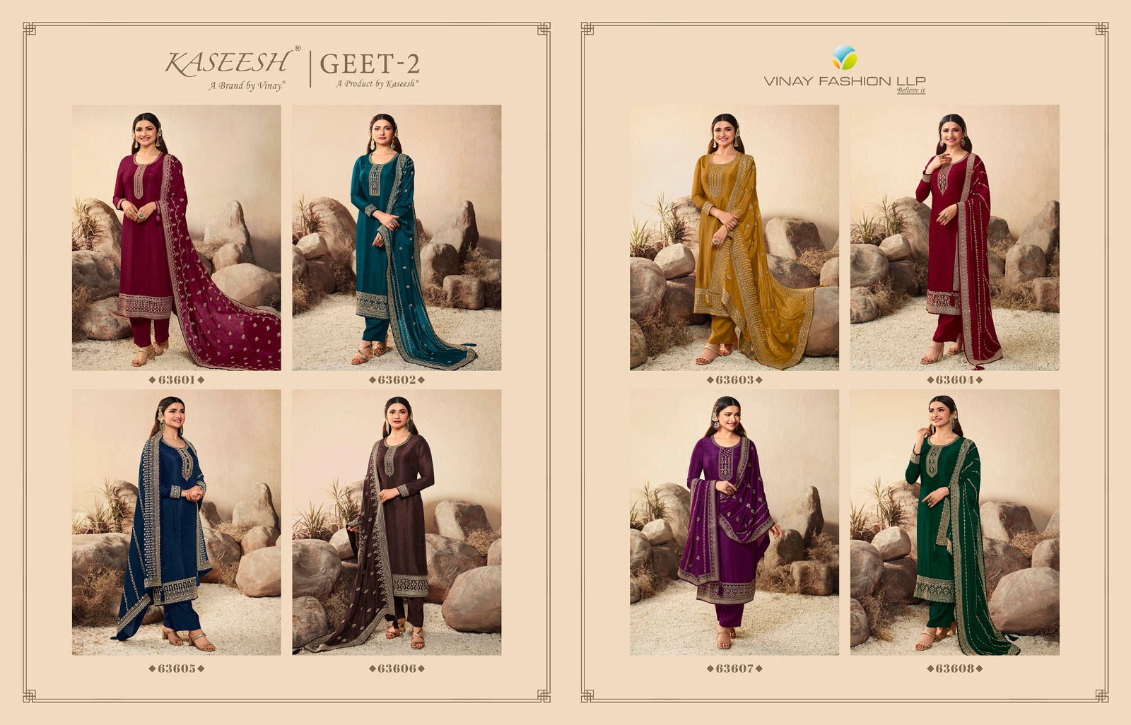 vinay fashion kaseesh geet dola silk chinon gorgeous look gawon catalog