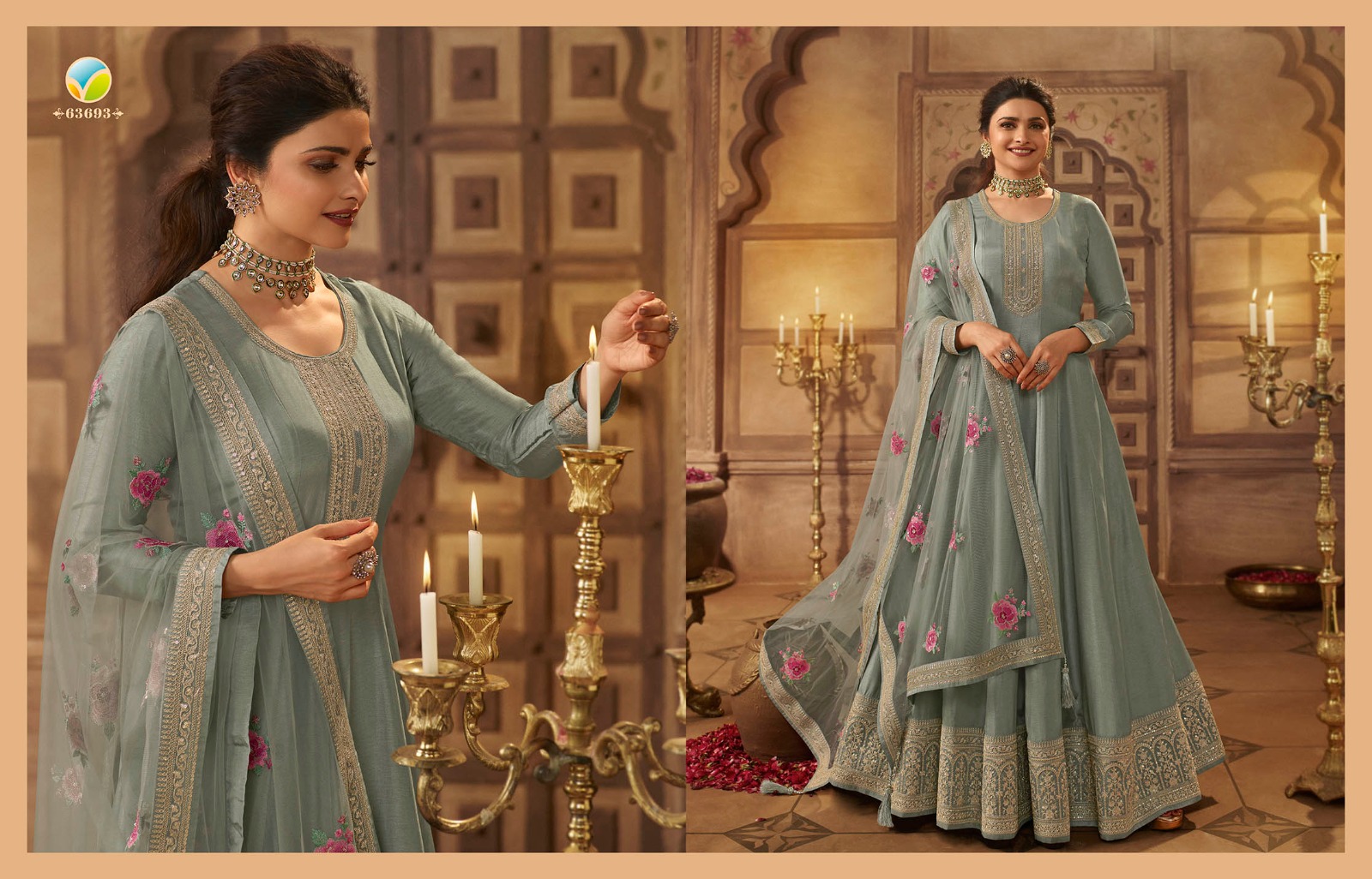 vinay fashion kaseesh noor mahal dola silk decent embroidery look slawar suit catalog