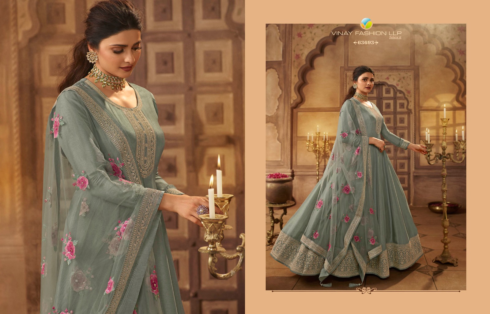 vinay fashion kaseesh noor mahal dola silk decent embroidery look slawar suit catalog