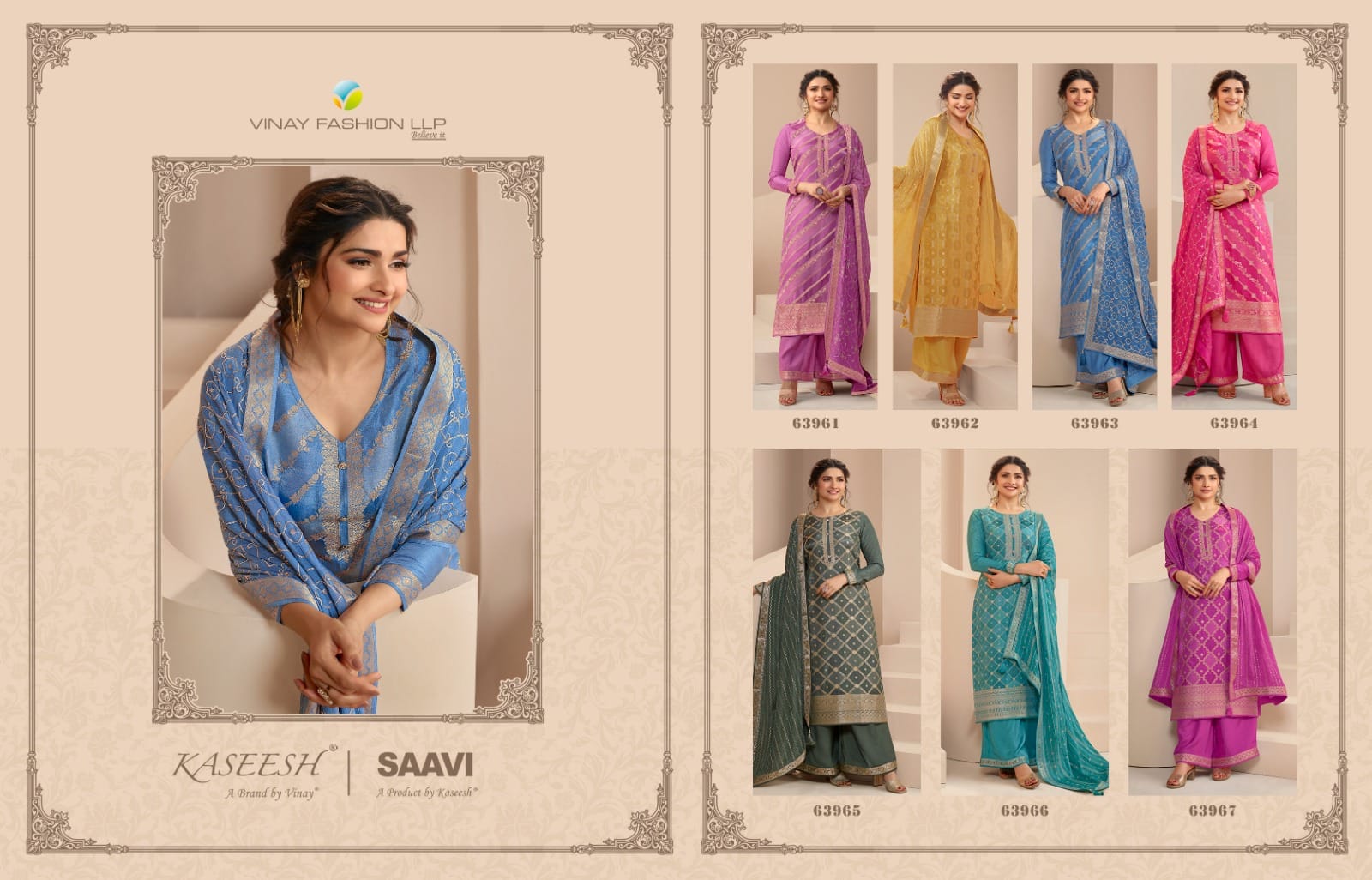 vinay fashion kaseesh saavi dola jaquard gorgeous look gawon catalog