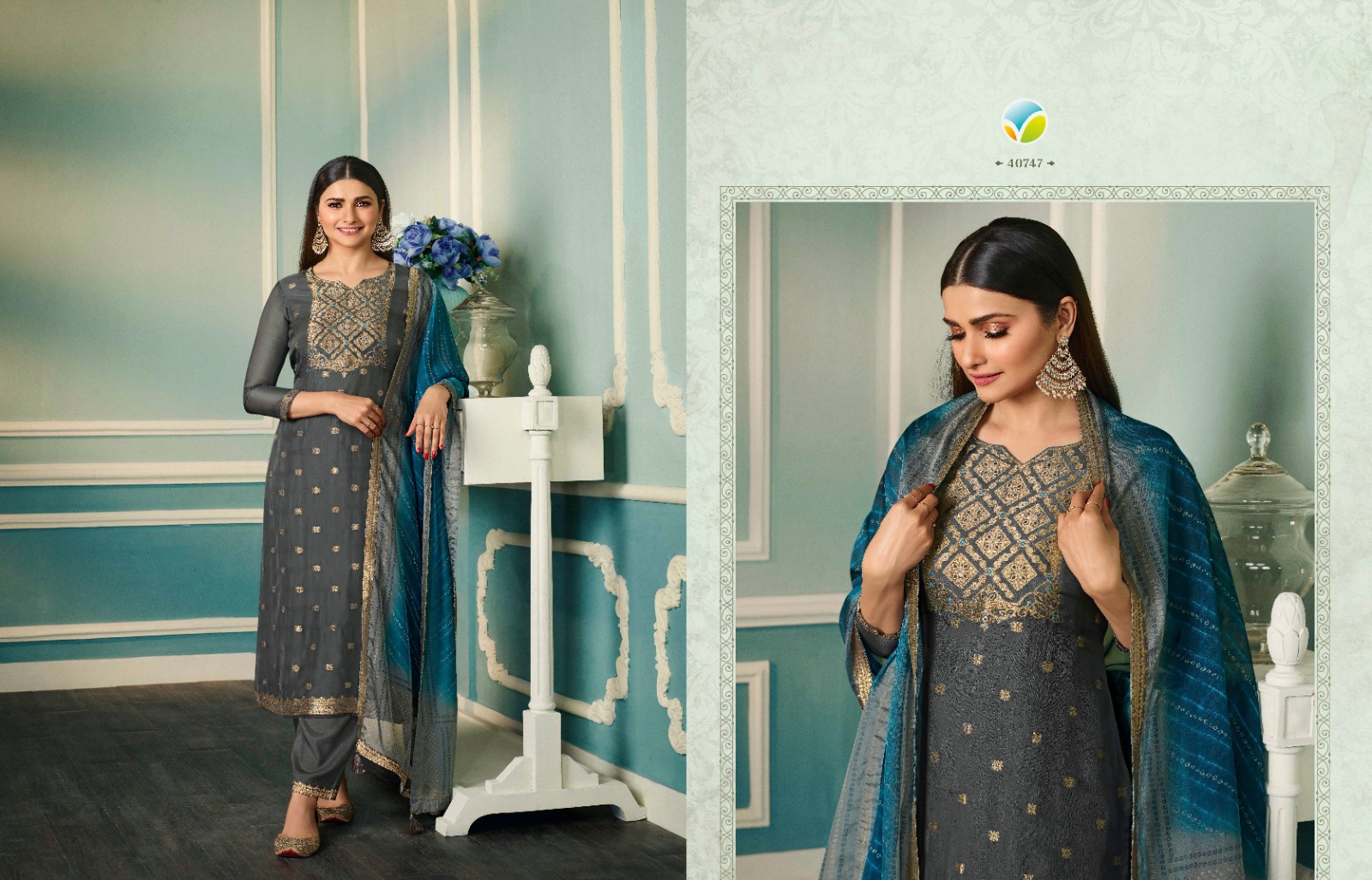 vinay fashion Tumbaa fiza organza gorgeous look top bottm and dupatta catalog