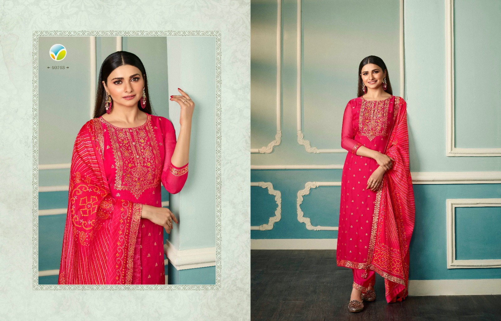 vinay fashion Tumbaa fiza organza gorgeous look top bottm and dupatta catalog