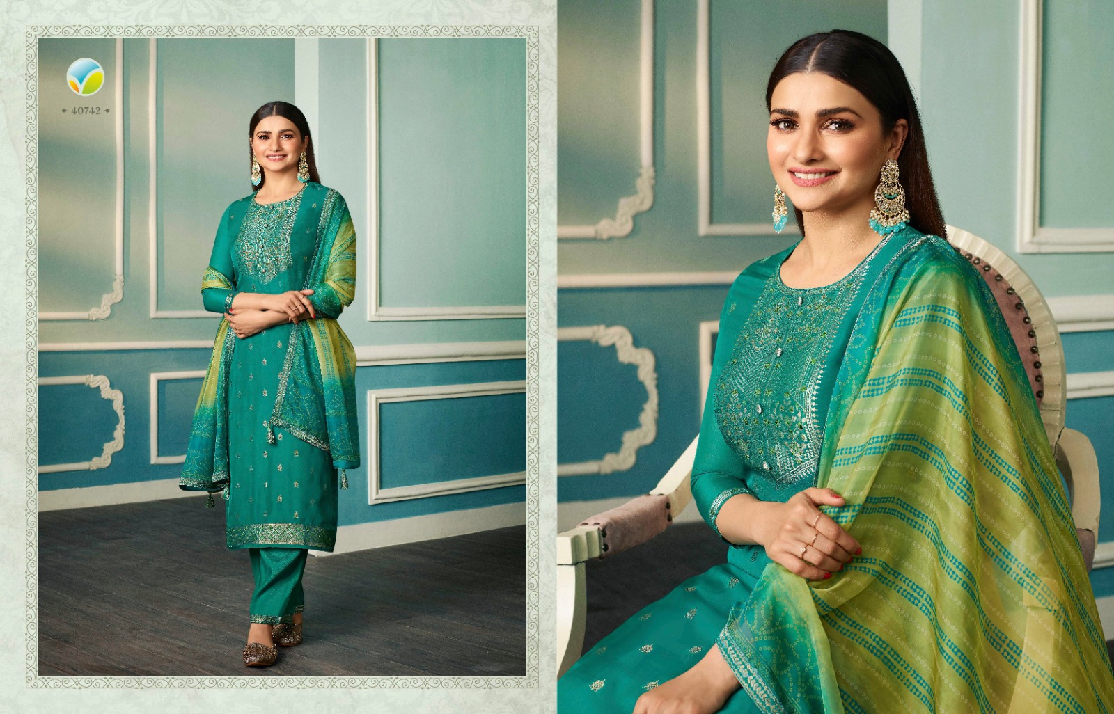 vinay fashion Tumbaa fiza organza gorgeous look top bottm and dupatta catalog