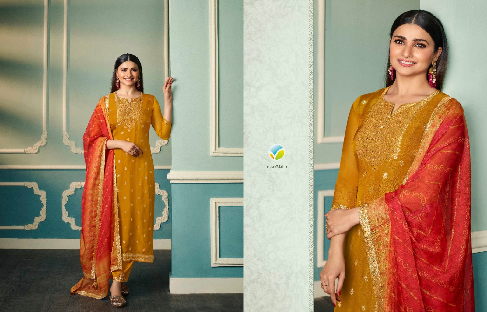 vinay fashion Tumbaa fiza organza gorgeous look top bottm and dupatta catalog