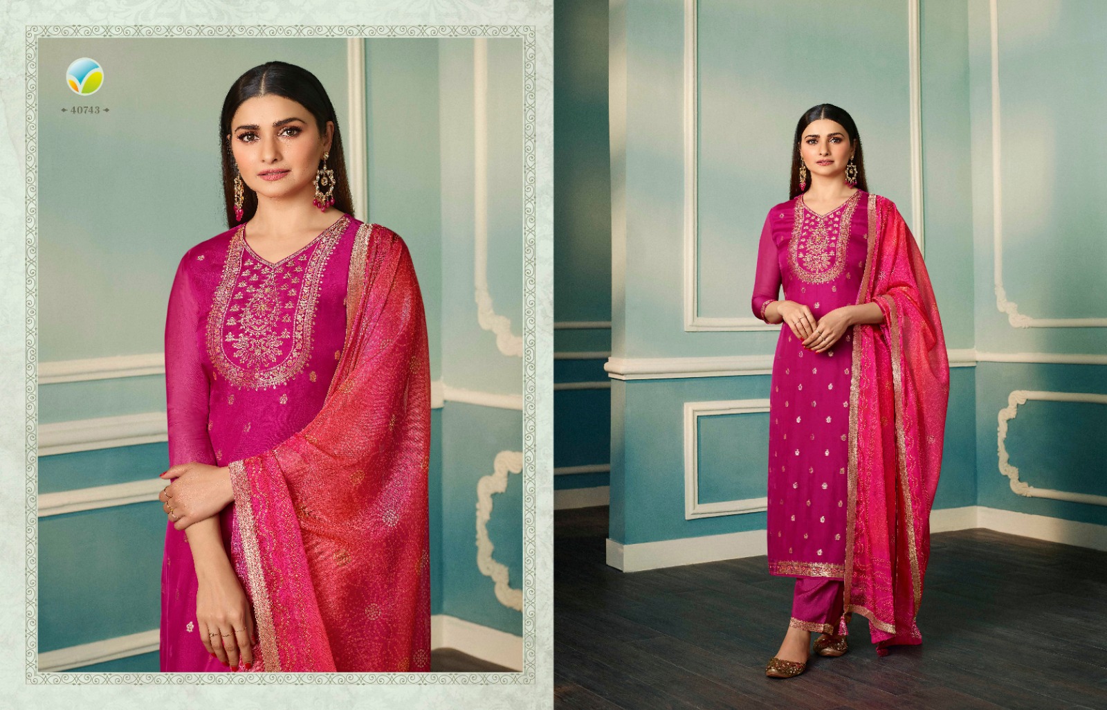 vinay fashion Tumbaa fiza organza gorgeous look top bottm and dupatta catalog