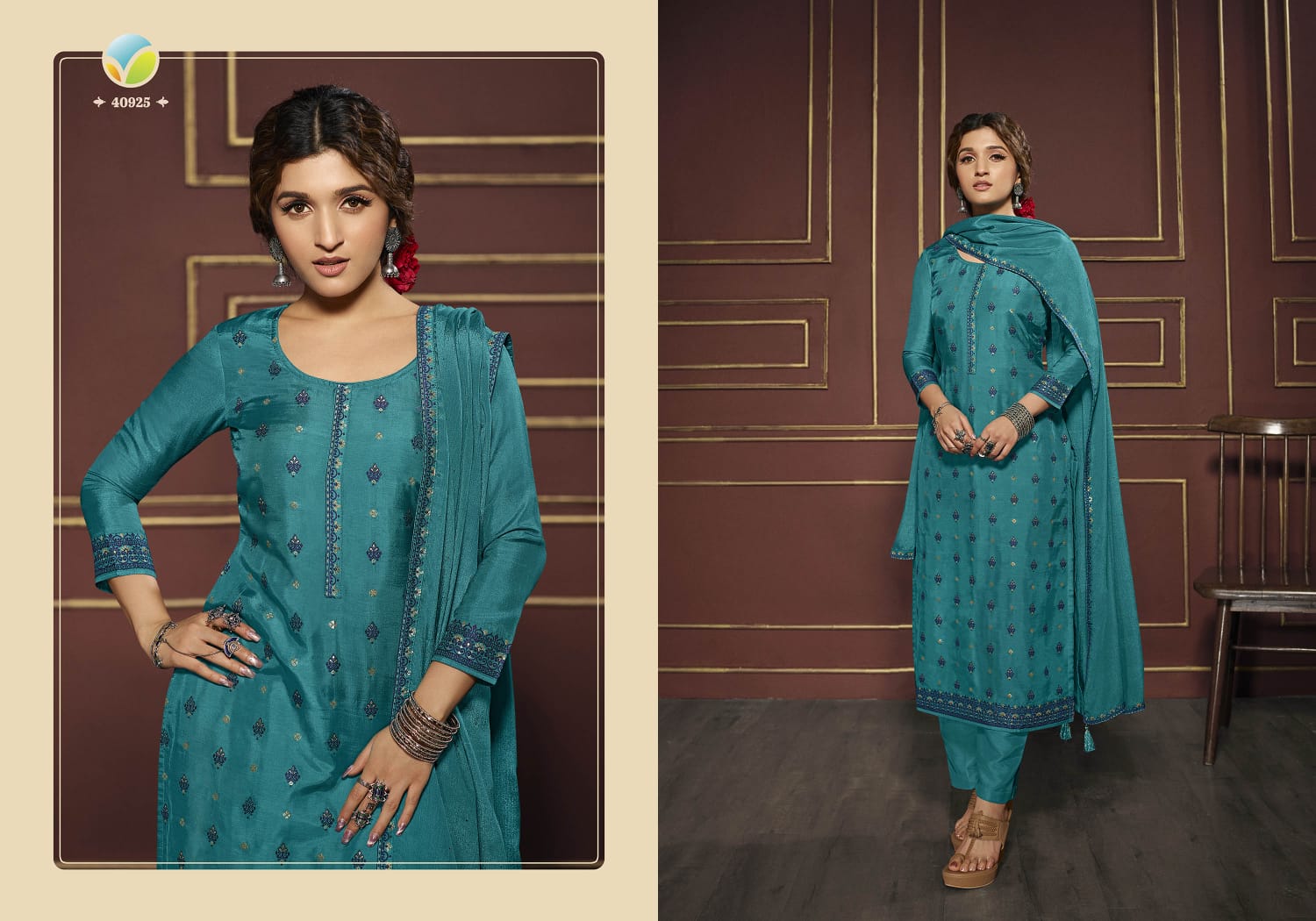 vinay fashion tumbaa vani dola gorgeous look top bottom with dupatta catalog