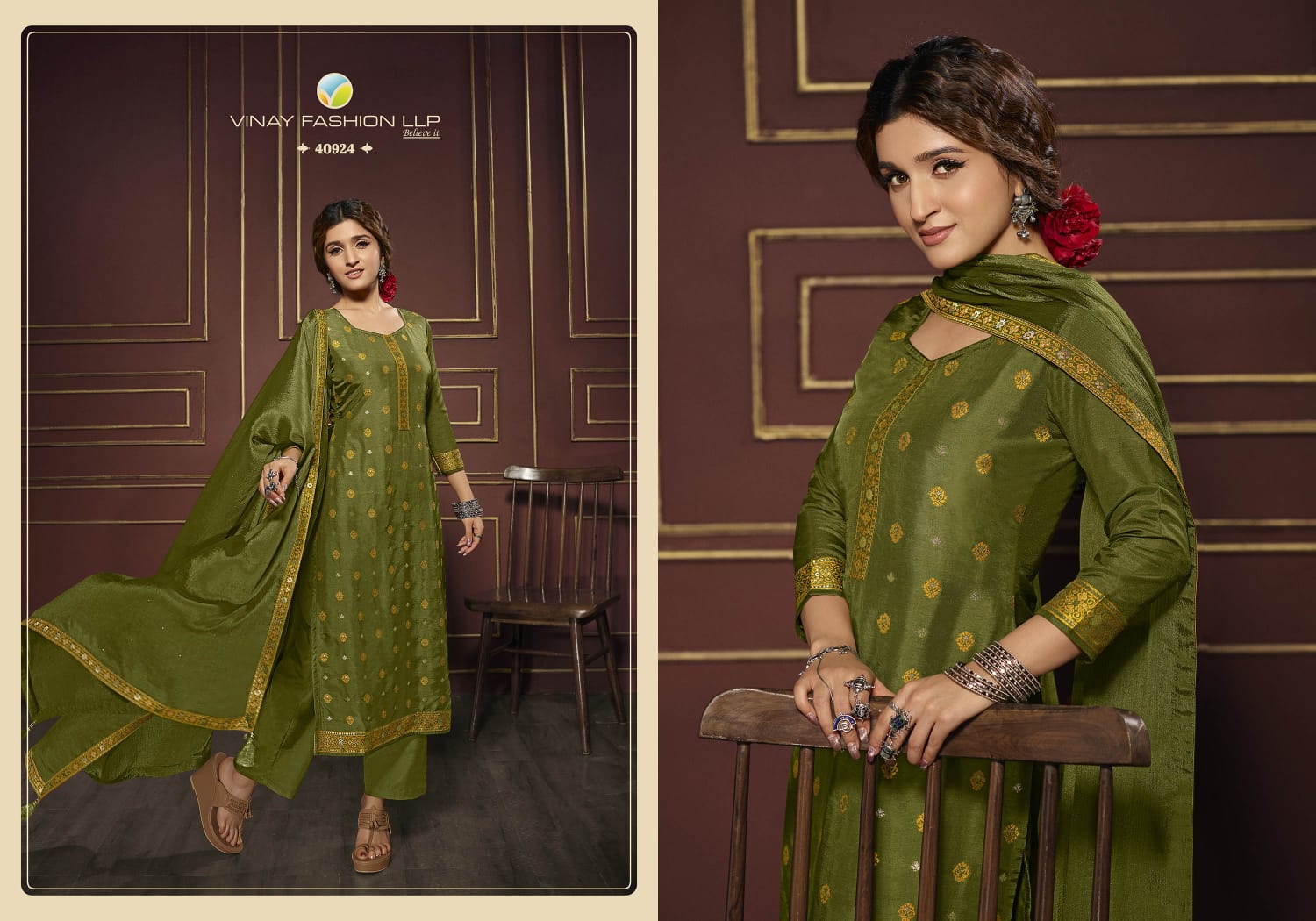 vinay fashion tumbaa vani dola gorgeous look top bottom with dupatta catalog