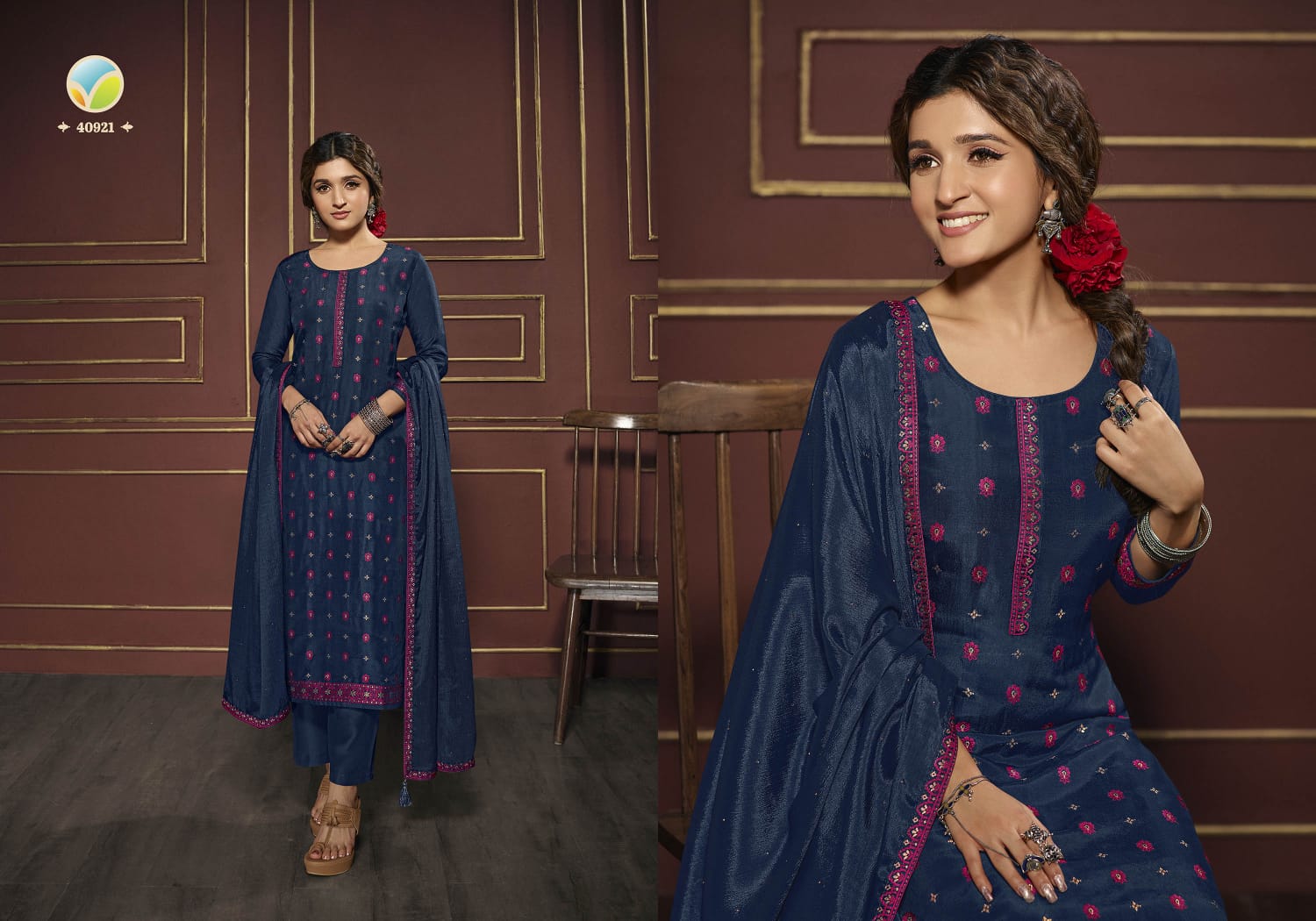 vinay fashion tumbaa vani dola gorgeous look top bottom with dupatta catalog