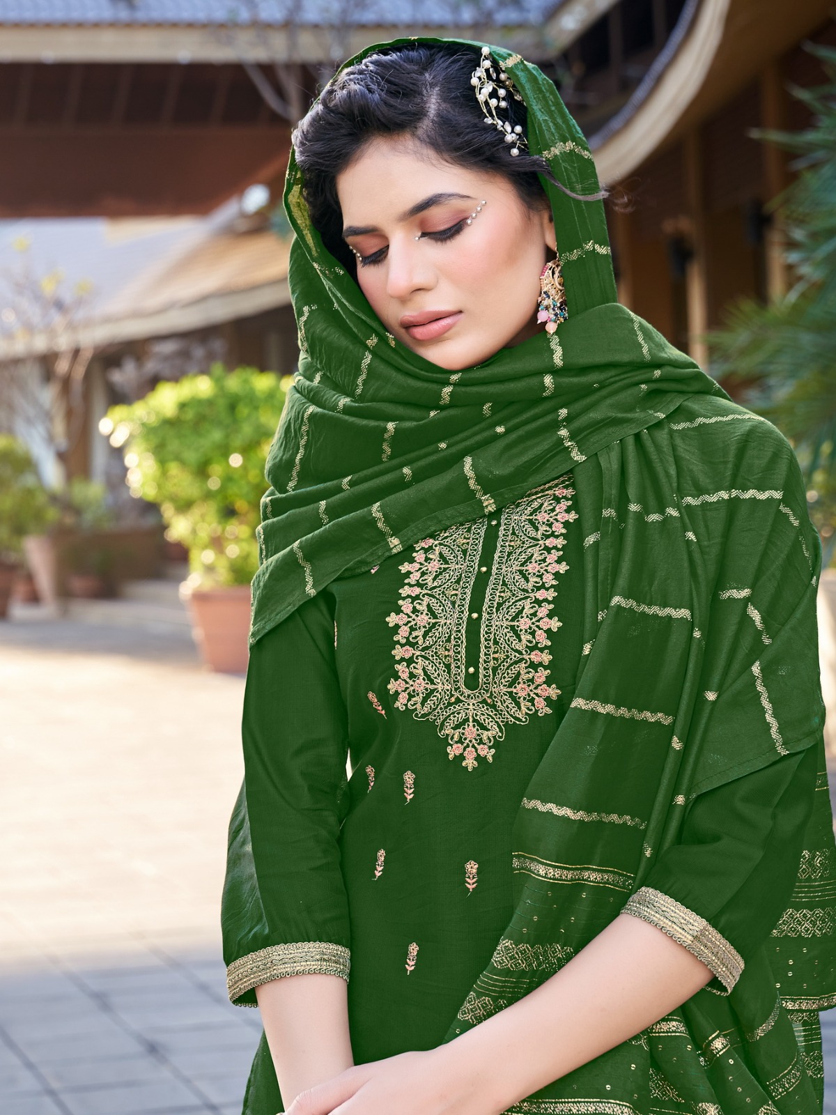 vitara fashion kiara silk gorgeous look top pent with dupatta catalog