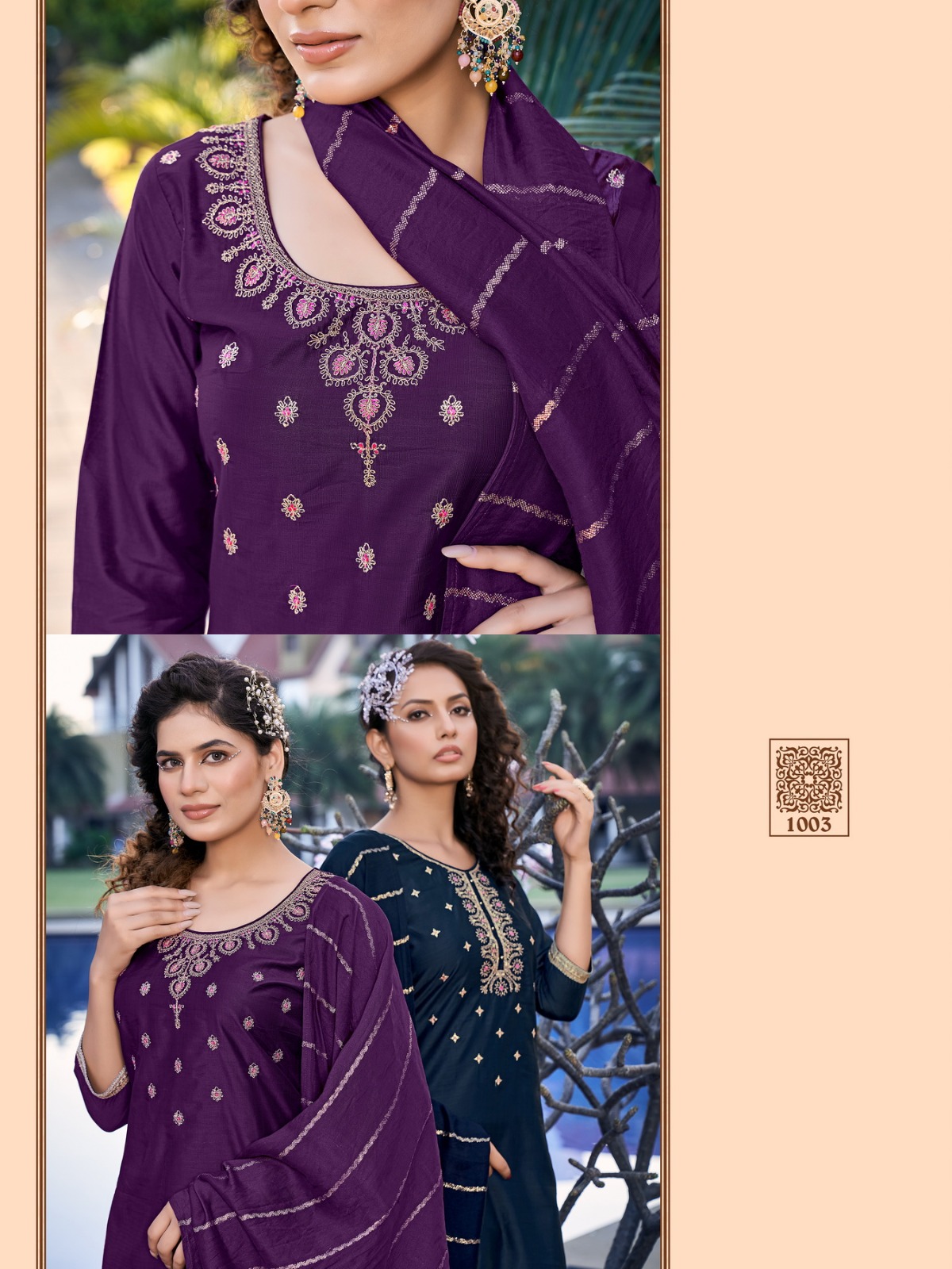 vitara fashion kiara silk gorgeous look top pent with dupatta catalog