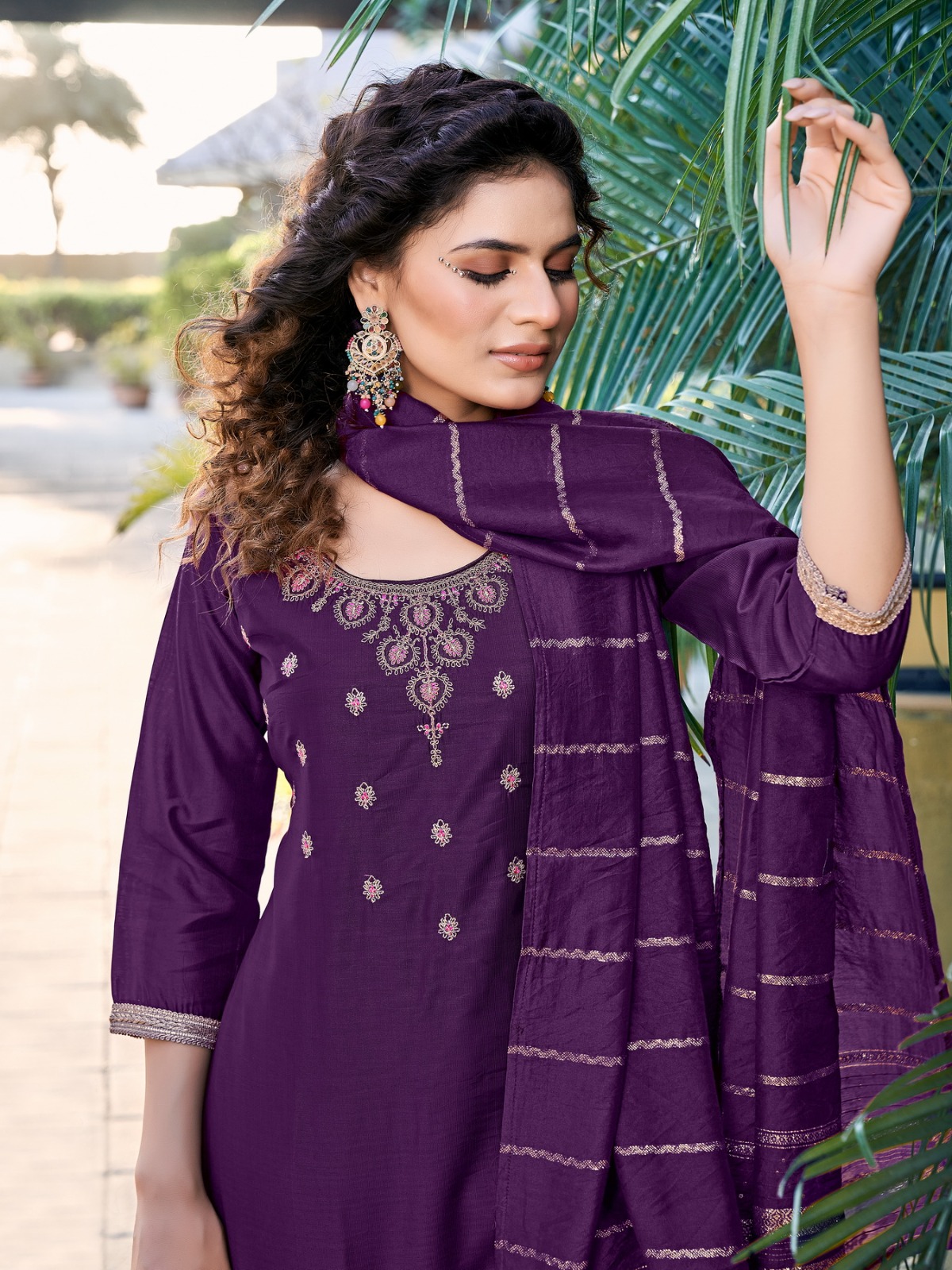 vitara fashion kiara silk gorgeous look top pent with dupatta catalog