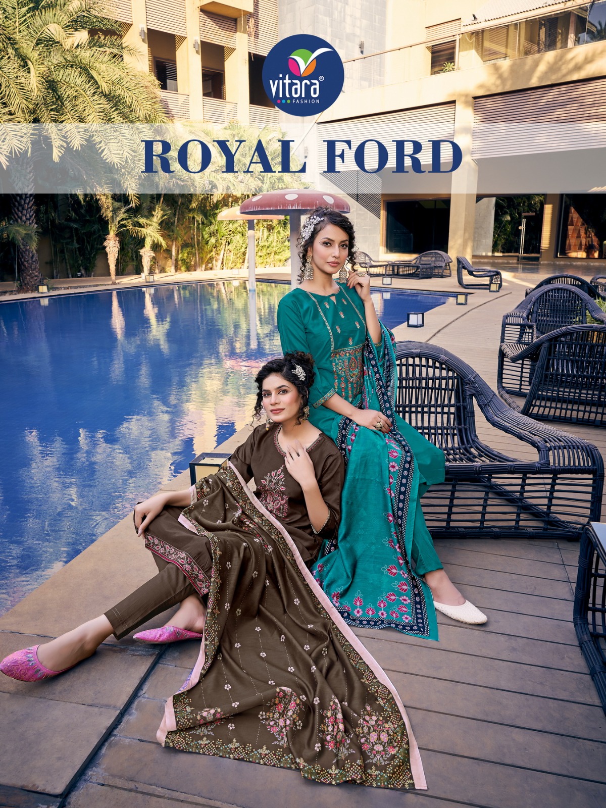 vitara fashion royal ford viscose gorgeous look top bottom with dupatta catalog