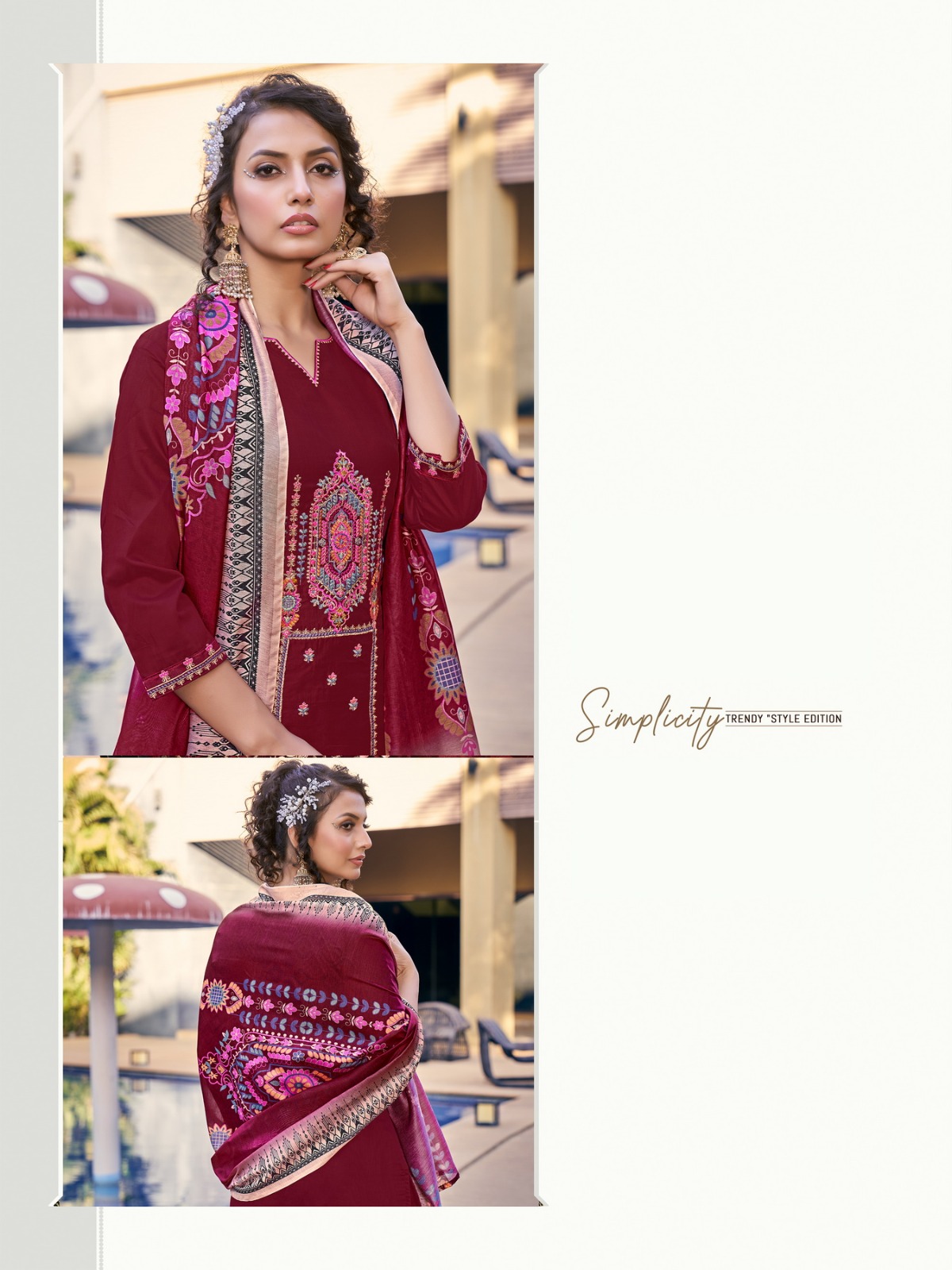 vitara fashion royal ford viscose gorgeous look top bottom with dupatta catalog