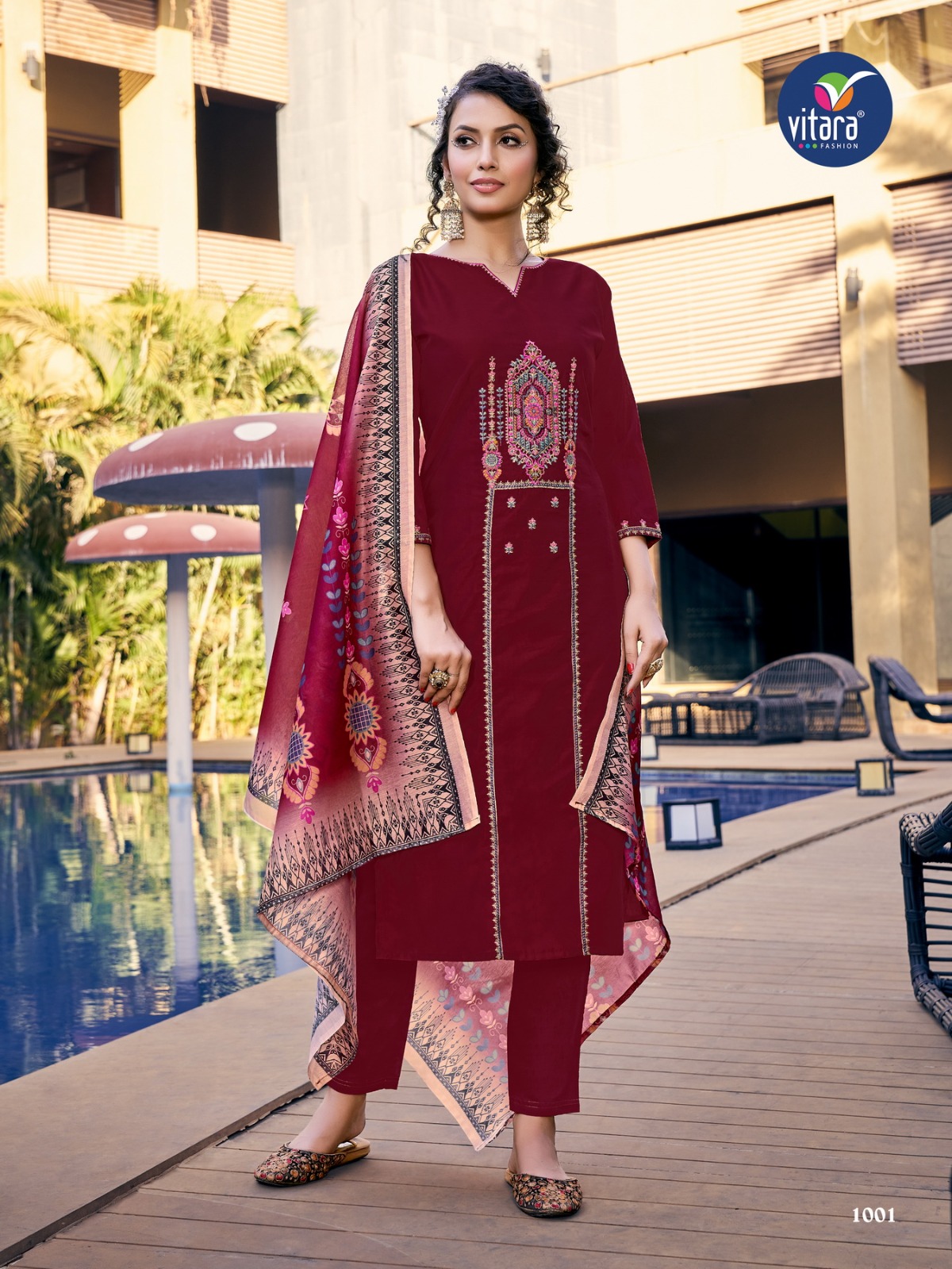 vitara fashion royal ford viscose gorgeous look top bottom with dupatta catalog