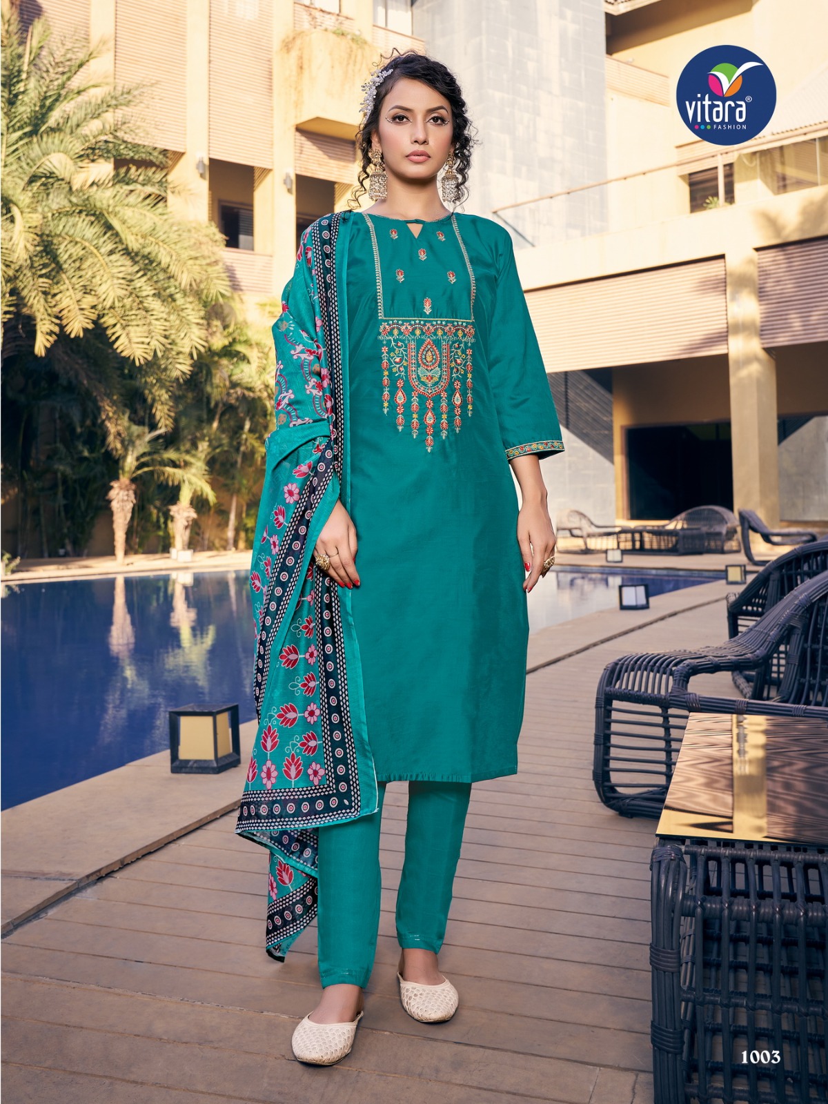 vitara fashion royal ford viscose gorgeous look top bottom with dupatta catalog