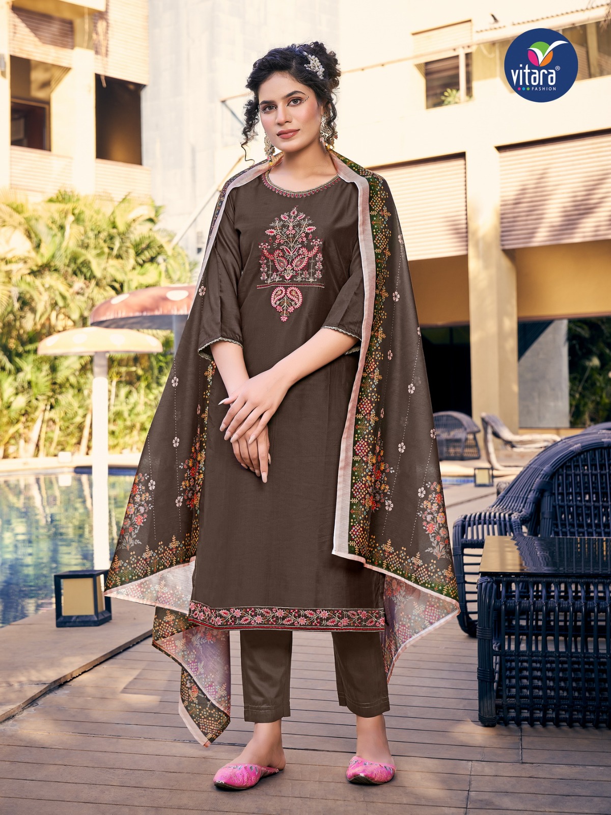 vitara fashion royal ford viscose gorgeous look top bottom with dupatta catalog