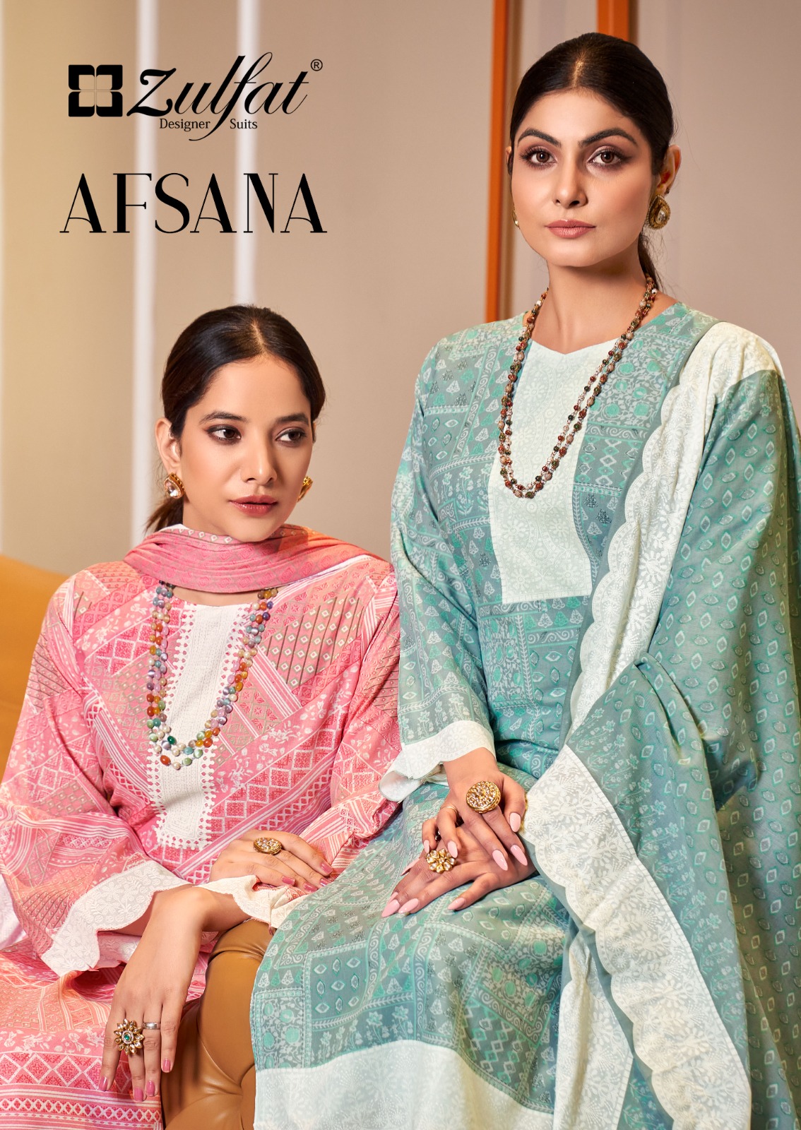 zulfat designer suit afsana cotton elegant look salwar suit catalog