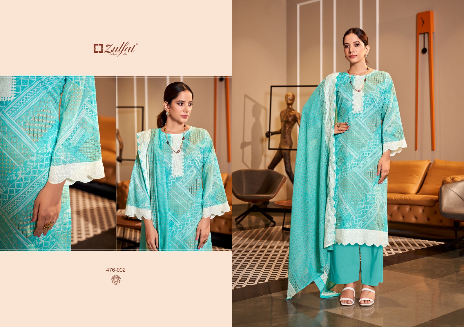 zulfat designer suit afsana cotton elegant look salwar suit catalog