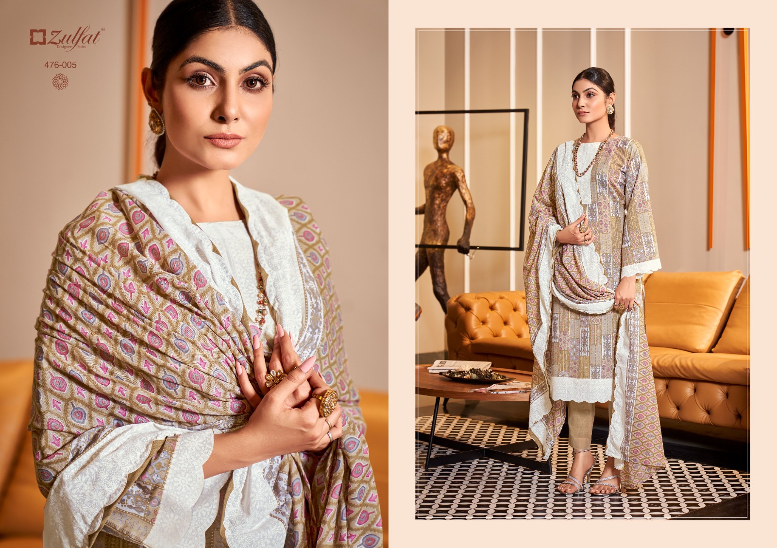 zulfat designer suit afsana cotton elegant look salwar suit catalog