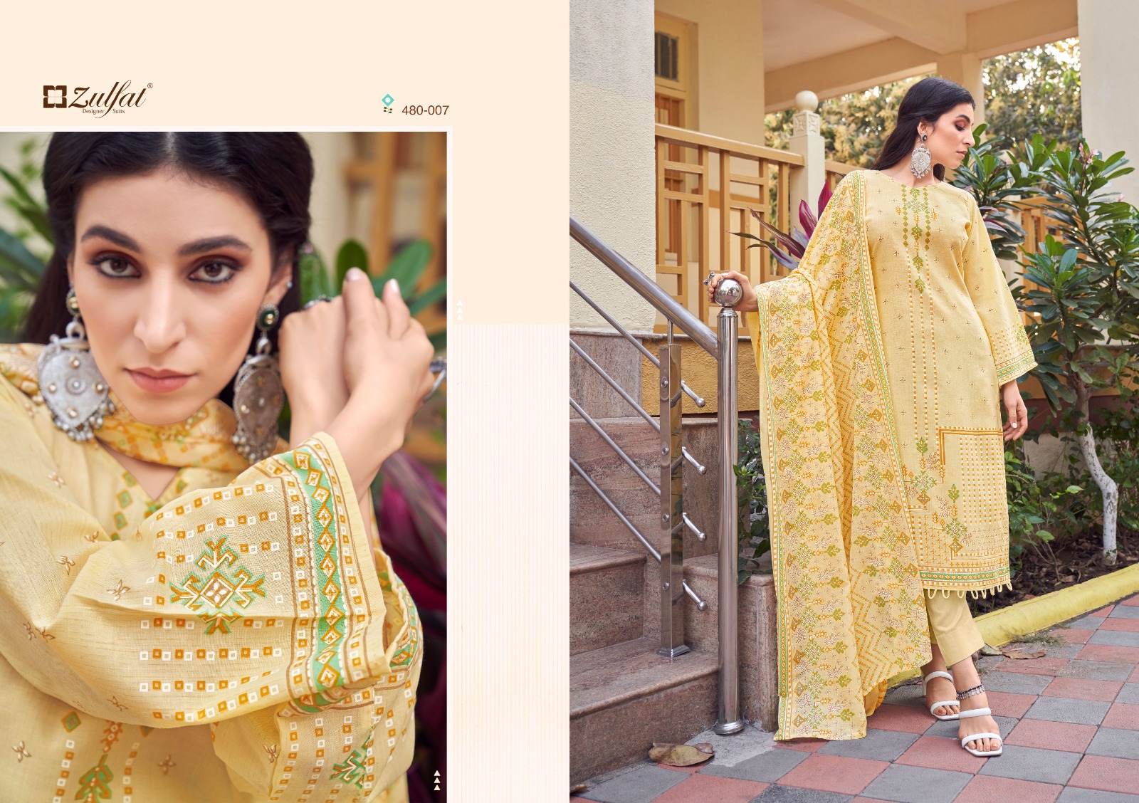 zulfat designer suit hakoba  cotton graceful look salwar suit catalog