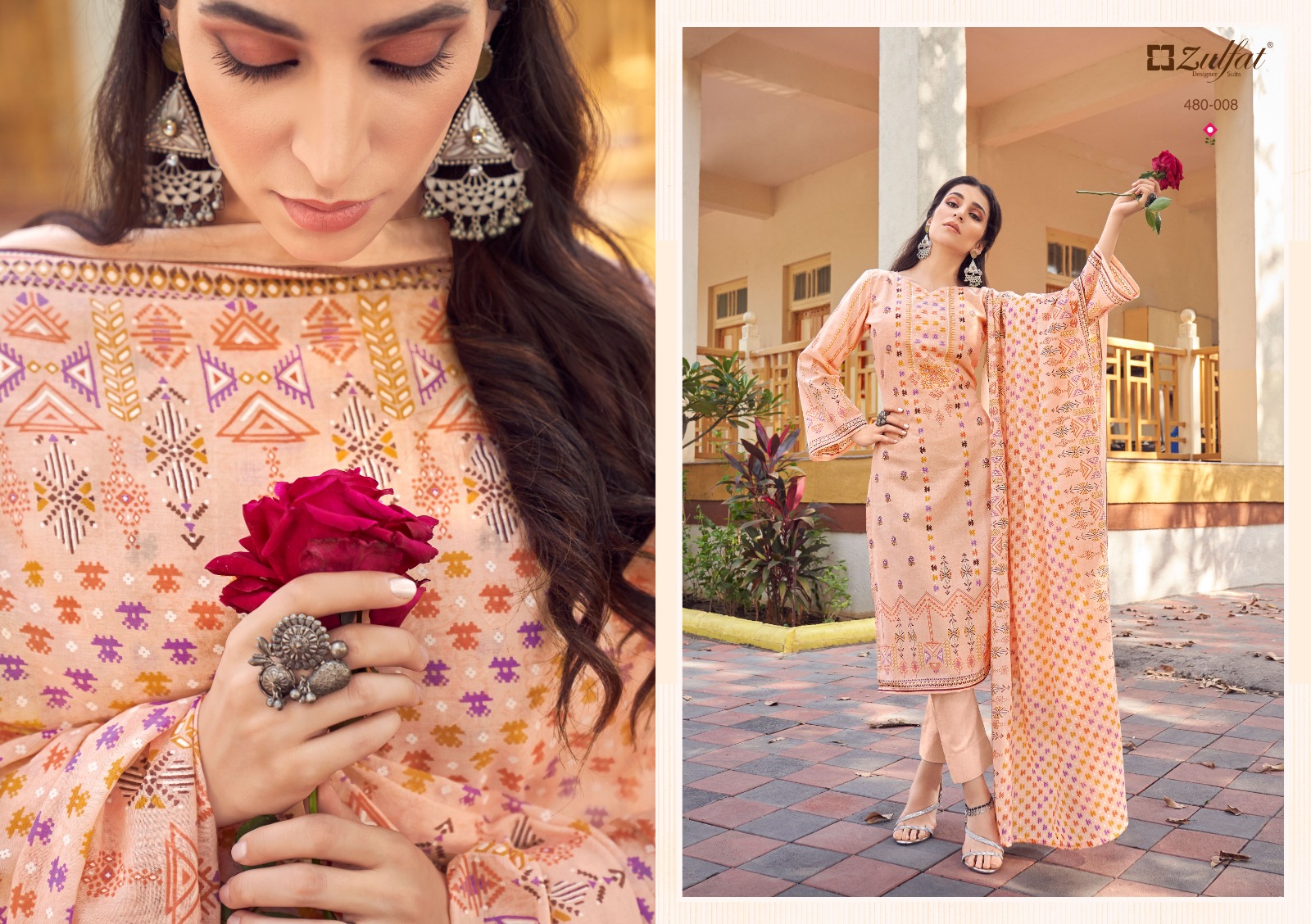 zulfat designer suit hakoba  cotton graceful look salwar suit catalog