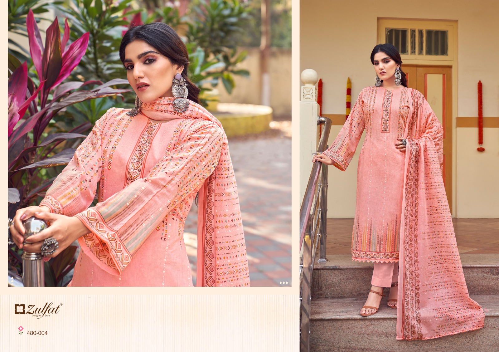 zulfat designer suit hakoba  cotton graceful look salwar suit catalog