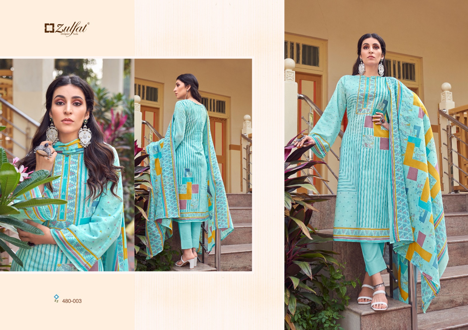 zulfat designer suit hakoba  cotton graceful look salwar suit catalog