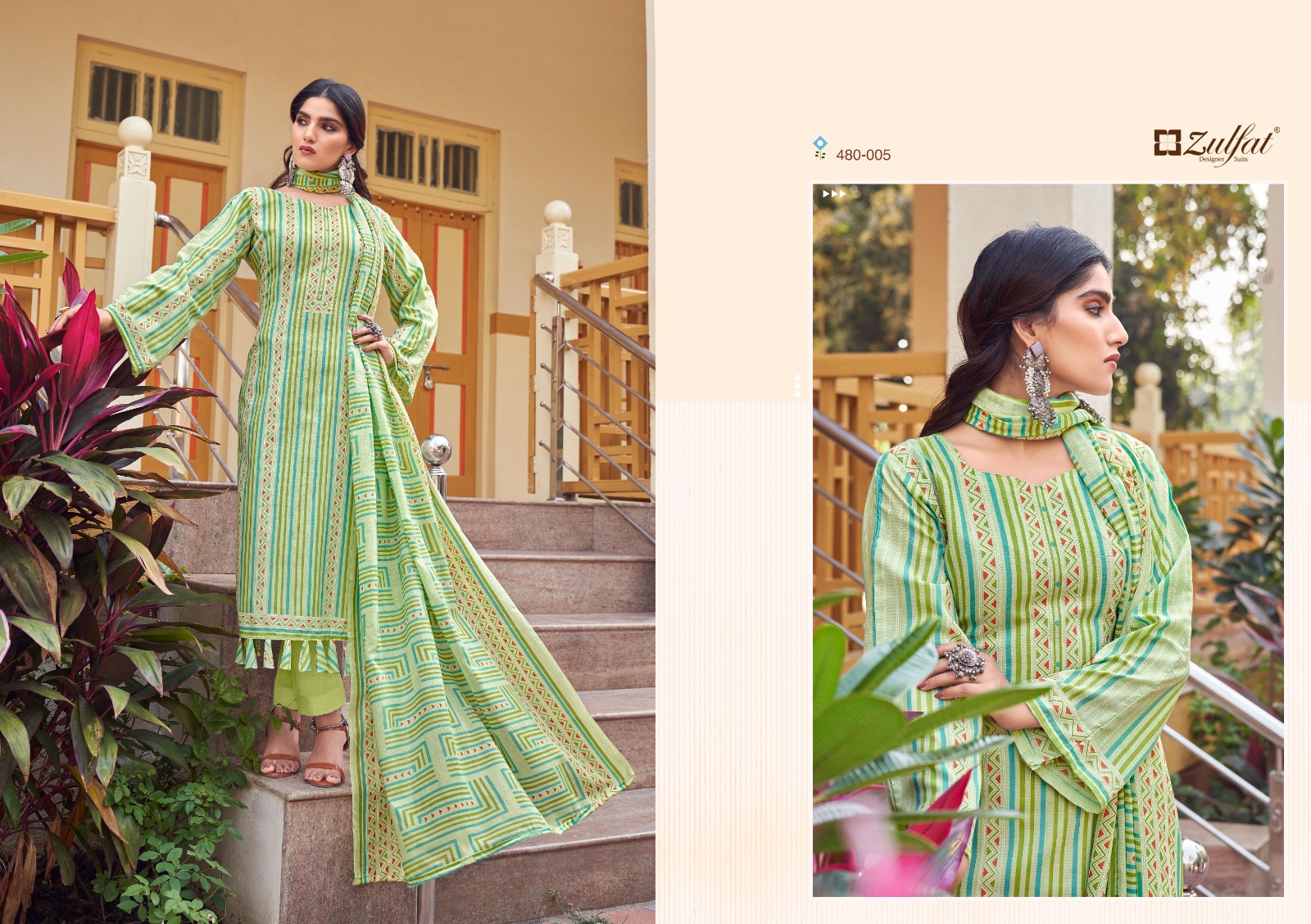 zulfat designer suit hakoba  cotton graceful look salwar suit catalog