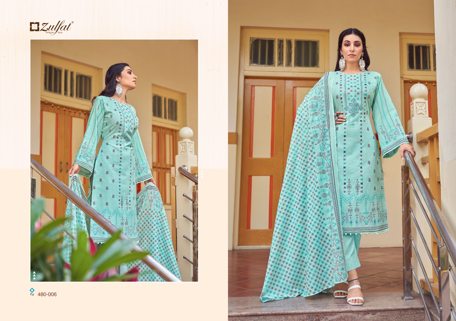 zulfat designer suit hakoba  cotton graceful look salwar suit catalog