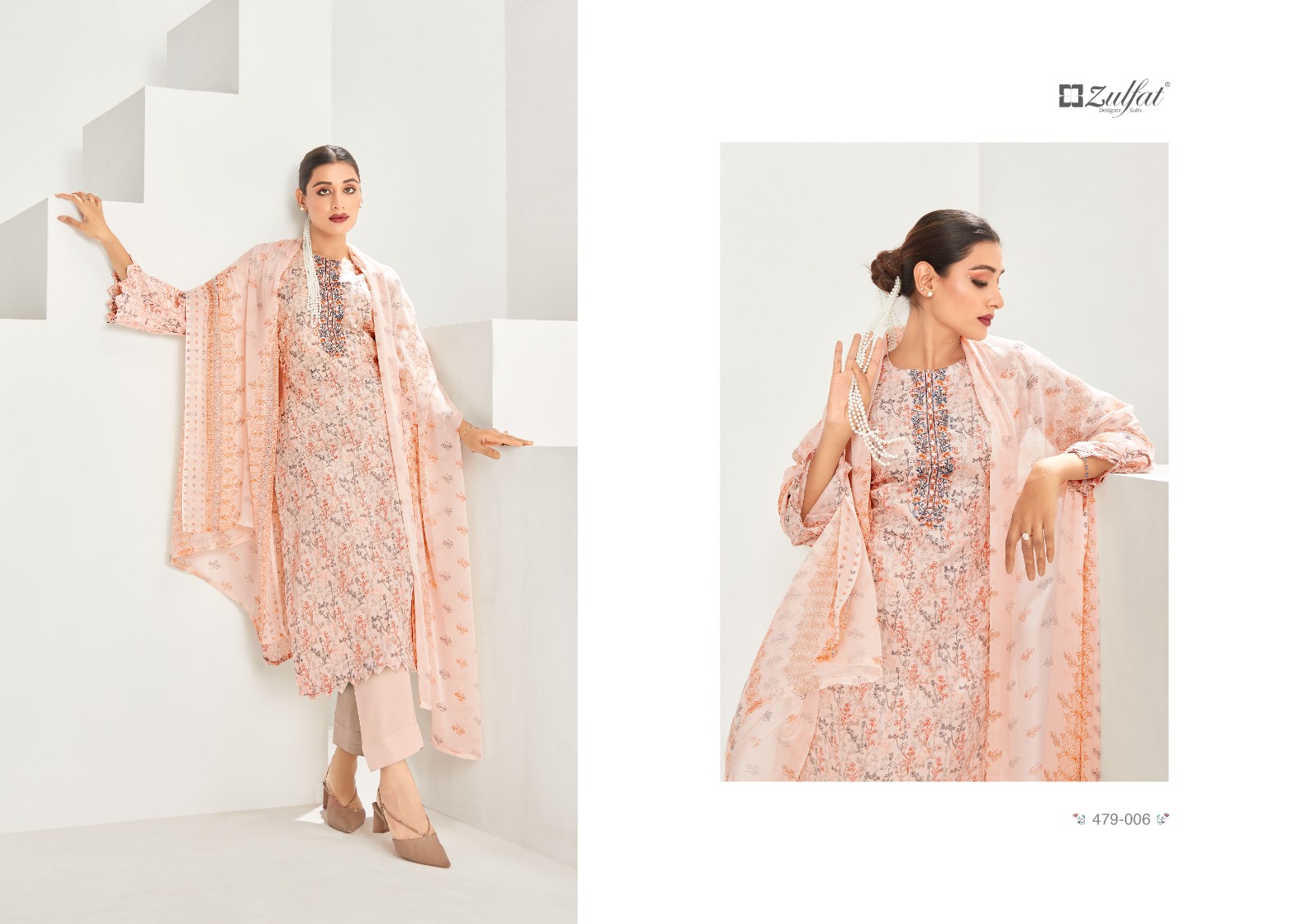 zulfat designer suit khwaish jam cotton graceful look salwar suit catalog