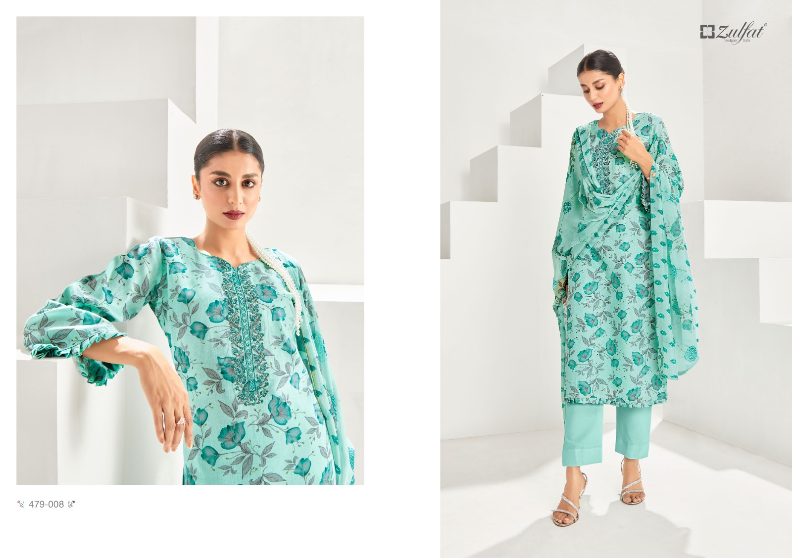 zulfat designer suit khwaish jam cotton graceful look salwar suit catalog