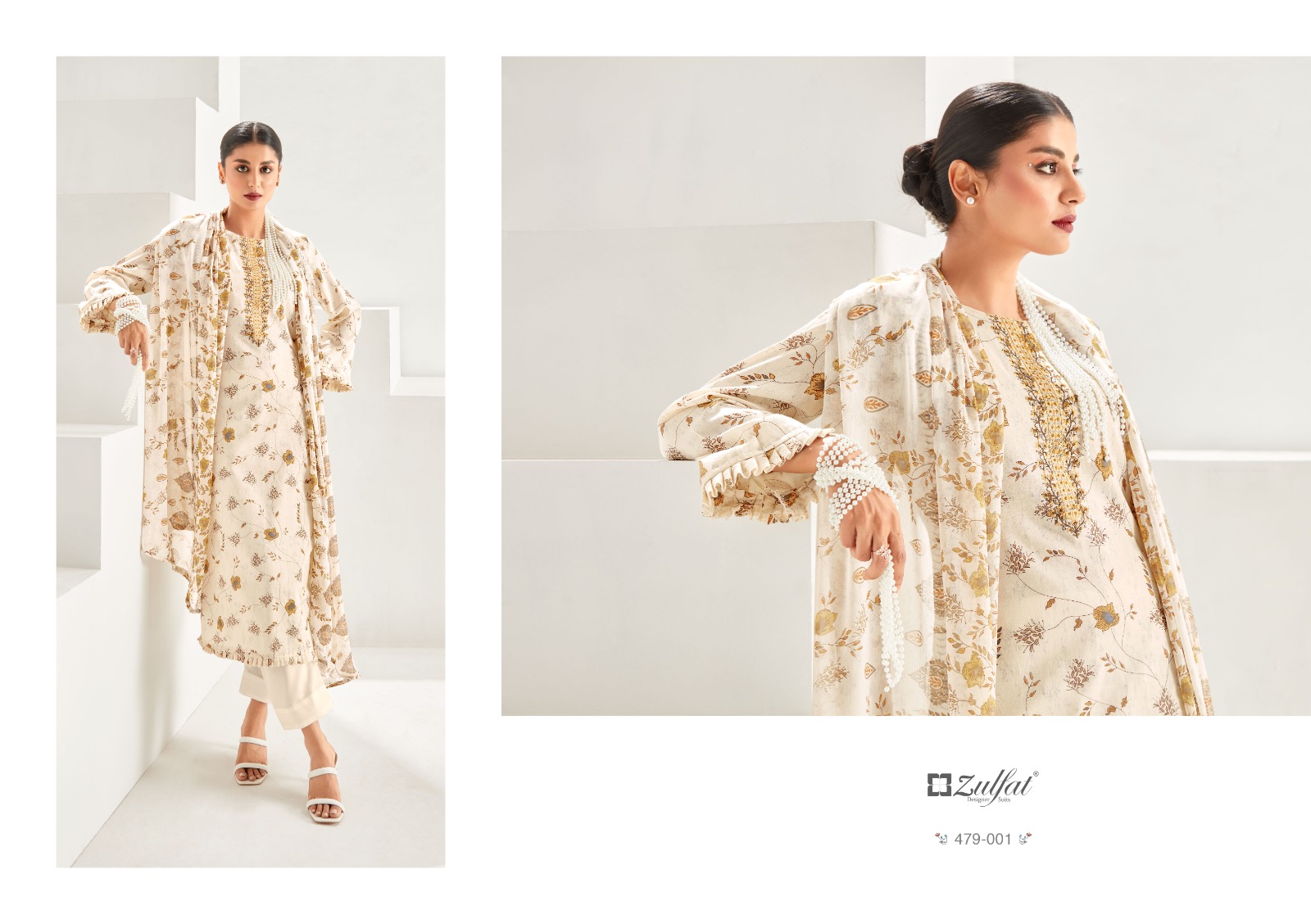 zulfat designer suit khwaish jam cotton graceful look salwar suit catalog