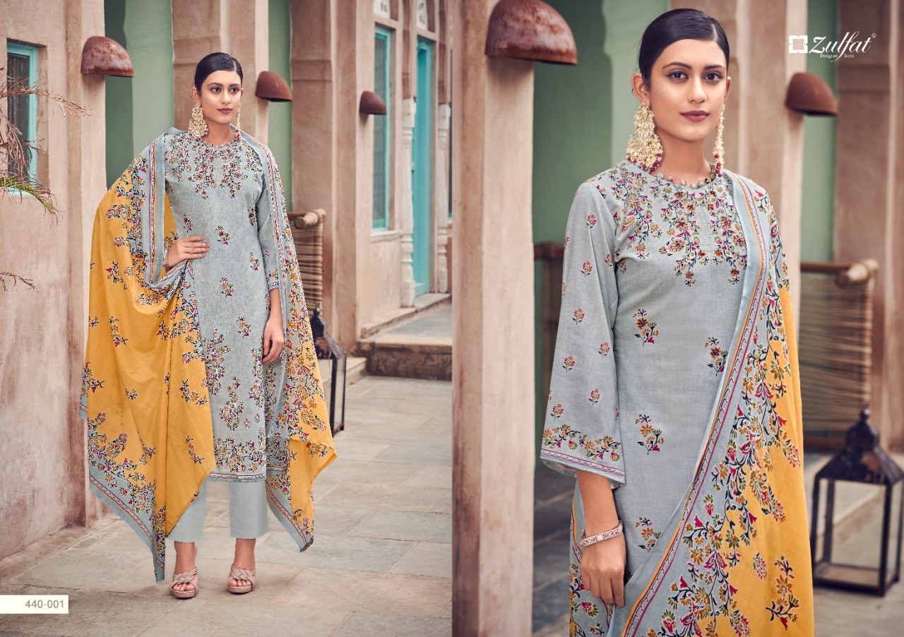 zulfat designer suit mugdha cotton authentic fabric salwar suit catalog