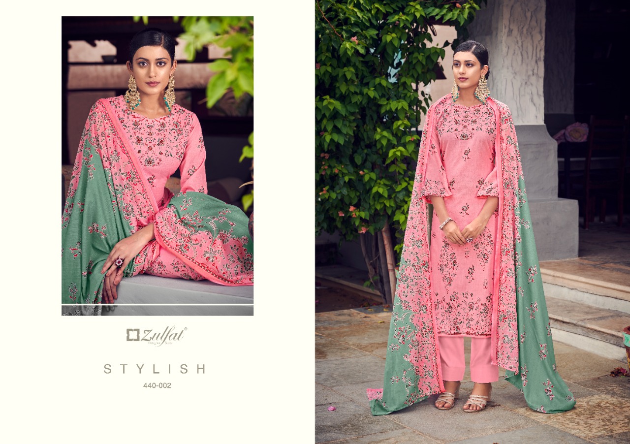 zulfat designer suit mugdha cotton authentic fabric salwar suit catalog