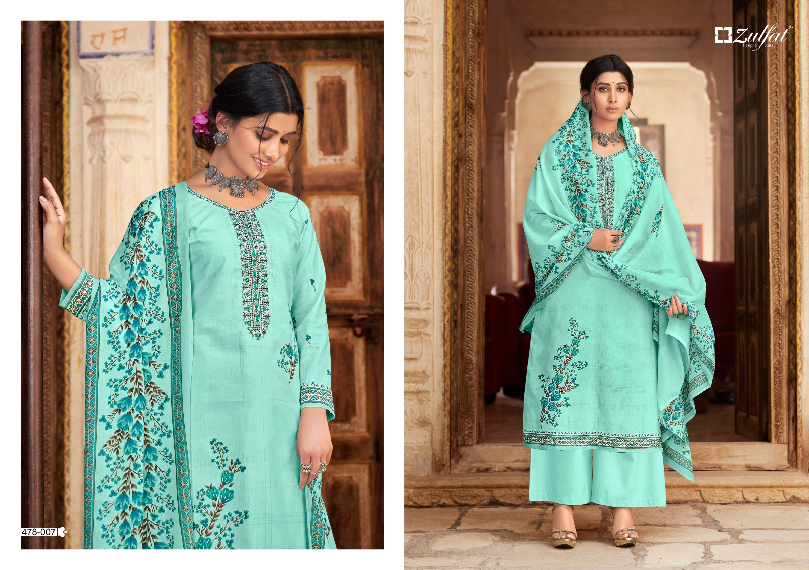 zulfat designer summer shades cotton exclusive print salwar suit catalog