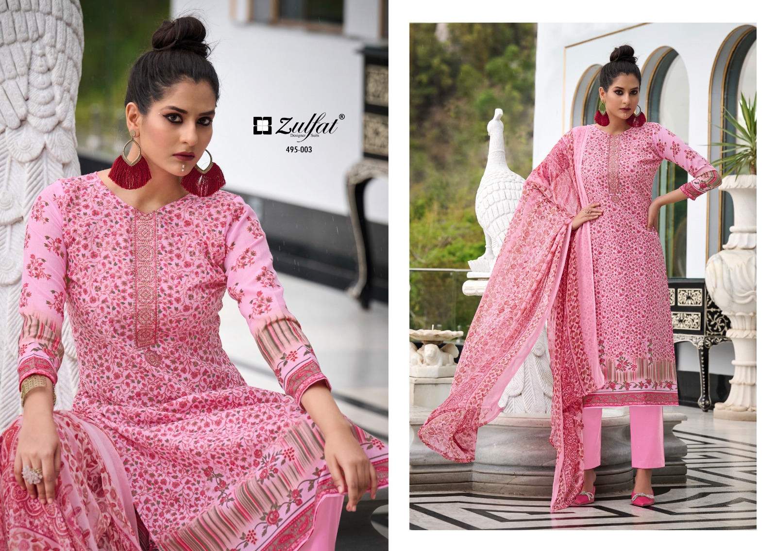 zulfat designer suit kanikaari cotton regal look salwar suit catalog