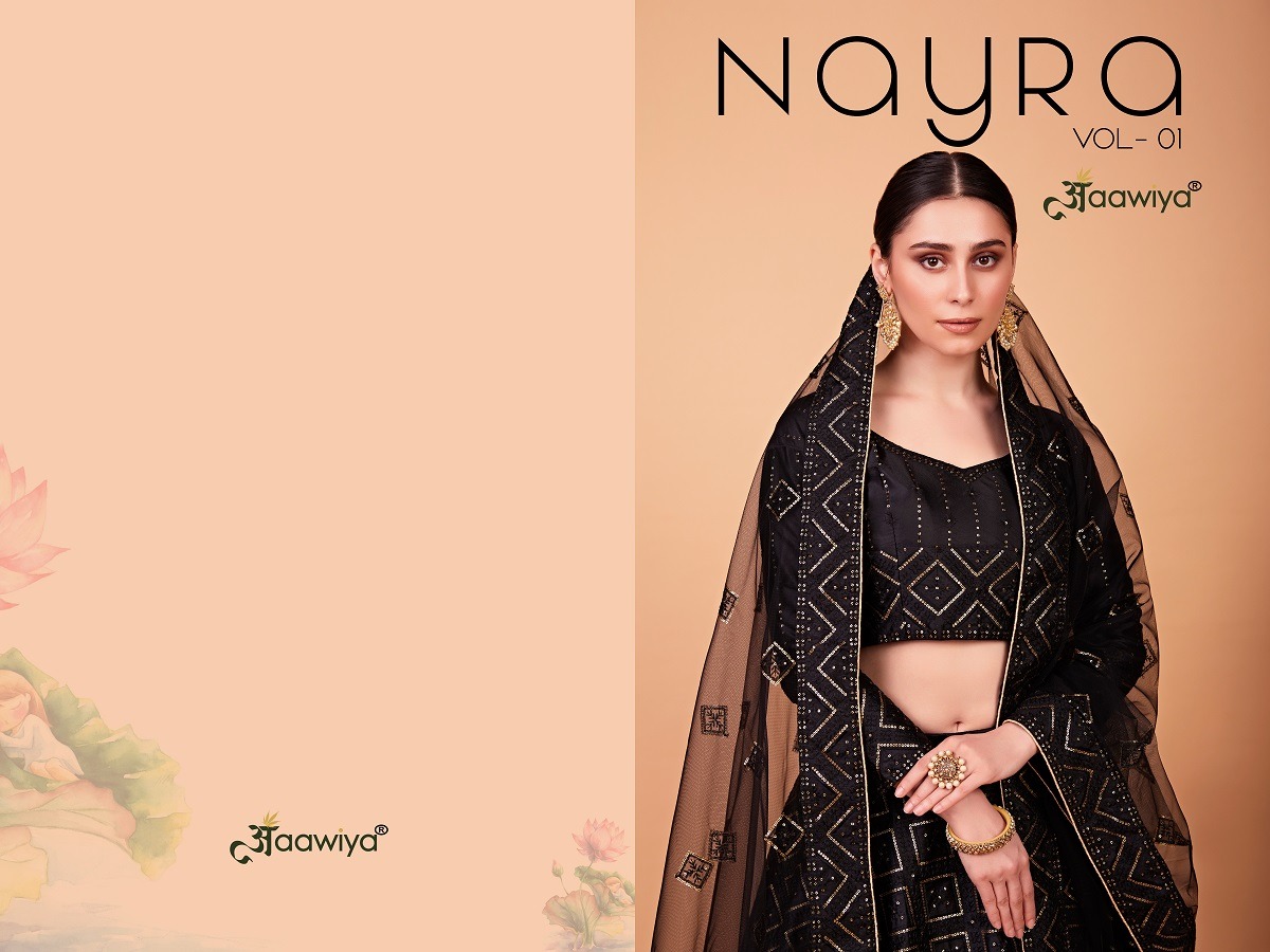 aawiya official nayra vol 1 net festive look lehnga catalog