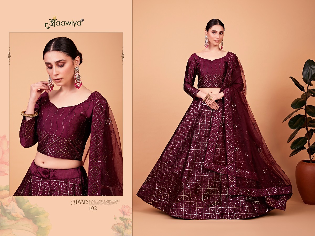 aawiya official nayra vol 1 net festive look lehnga catalog