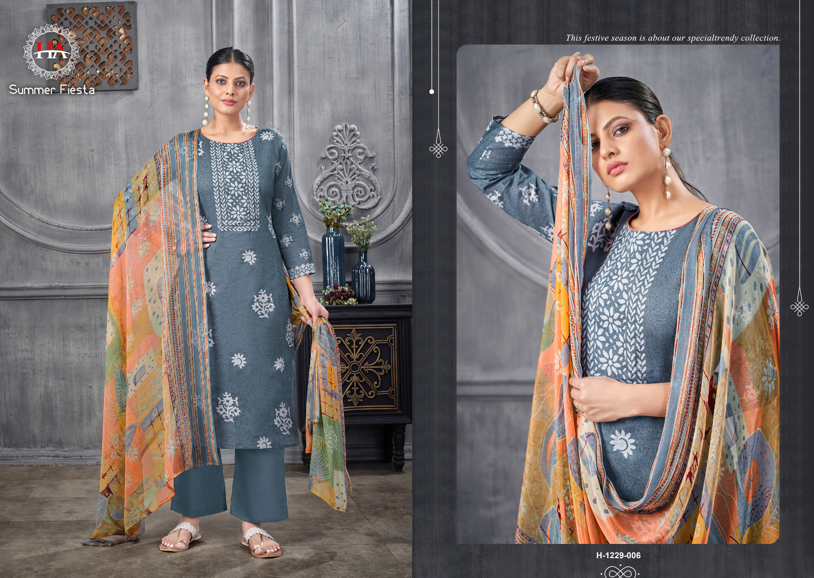 alok suit harshit fashion summer fiesta Cambric cotton attrective look salwar suit catalog