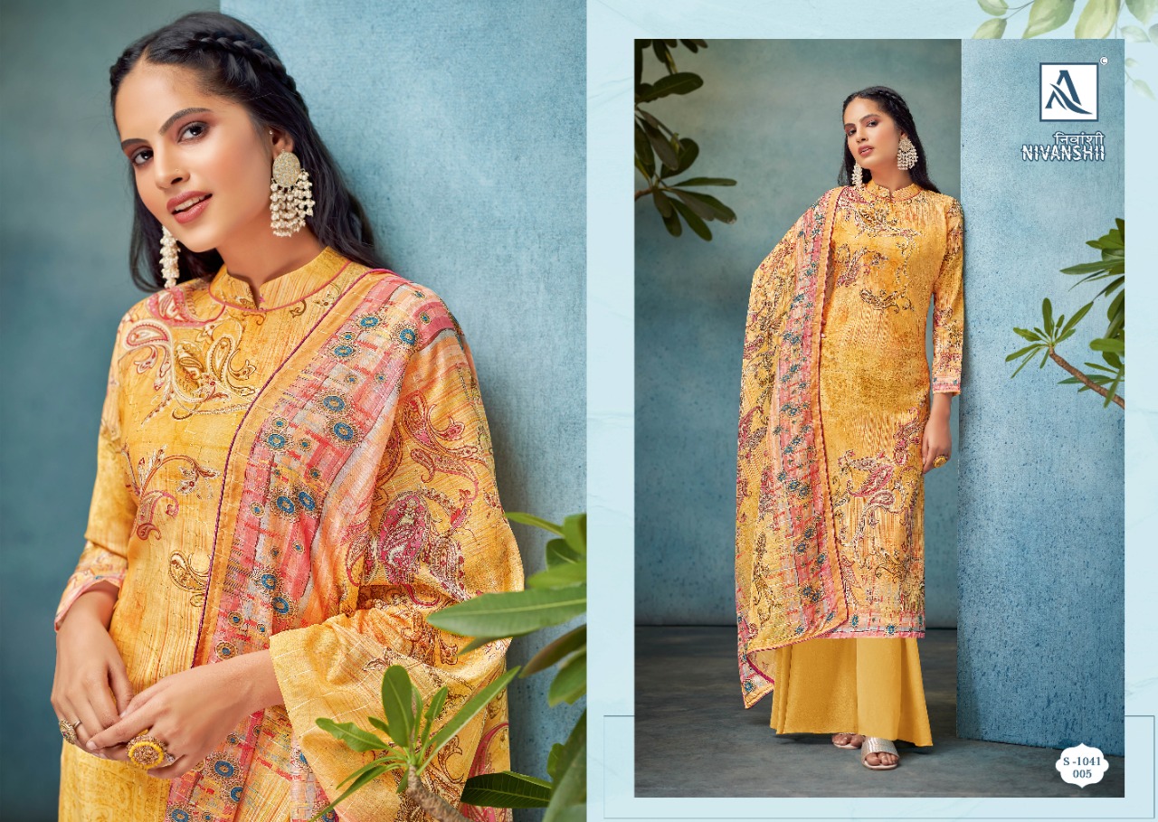 alok suit nivanshii muslin regal look salwar suit catalog