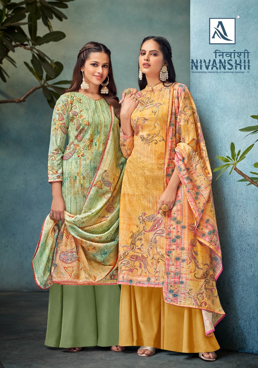 alok suit nivanshii muslin regal look salwar suit catalog