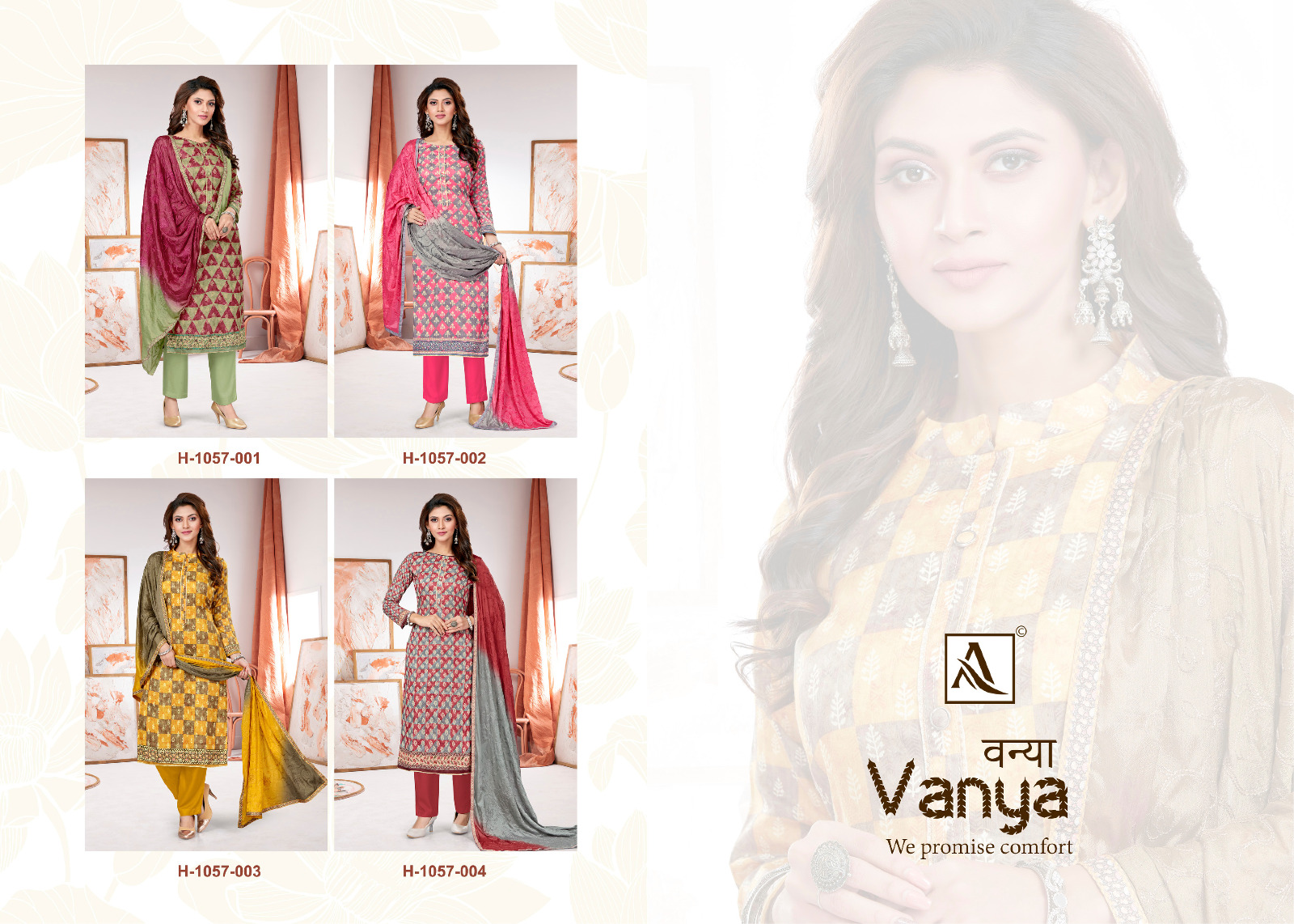 alok suit vanya pure zam gorgeous look salwar suit catalog